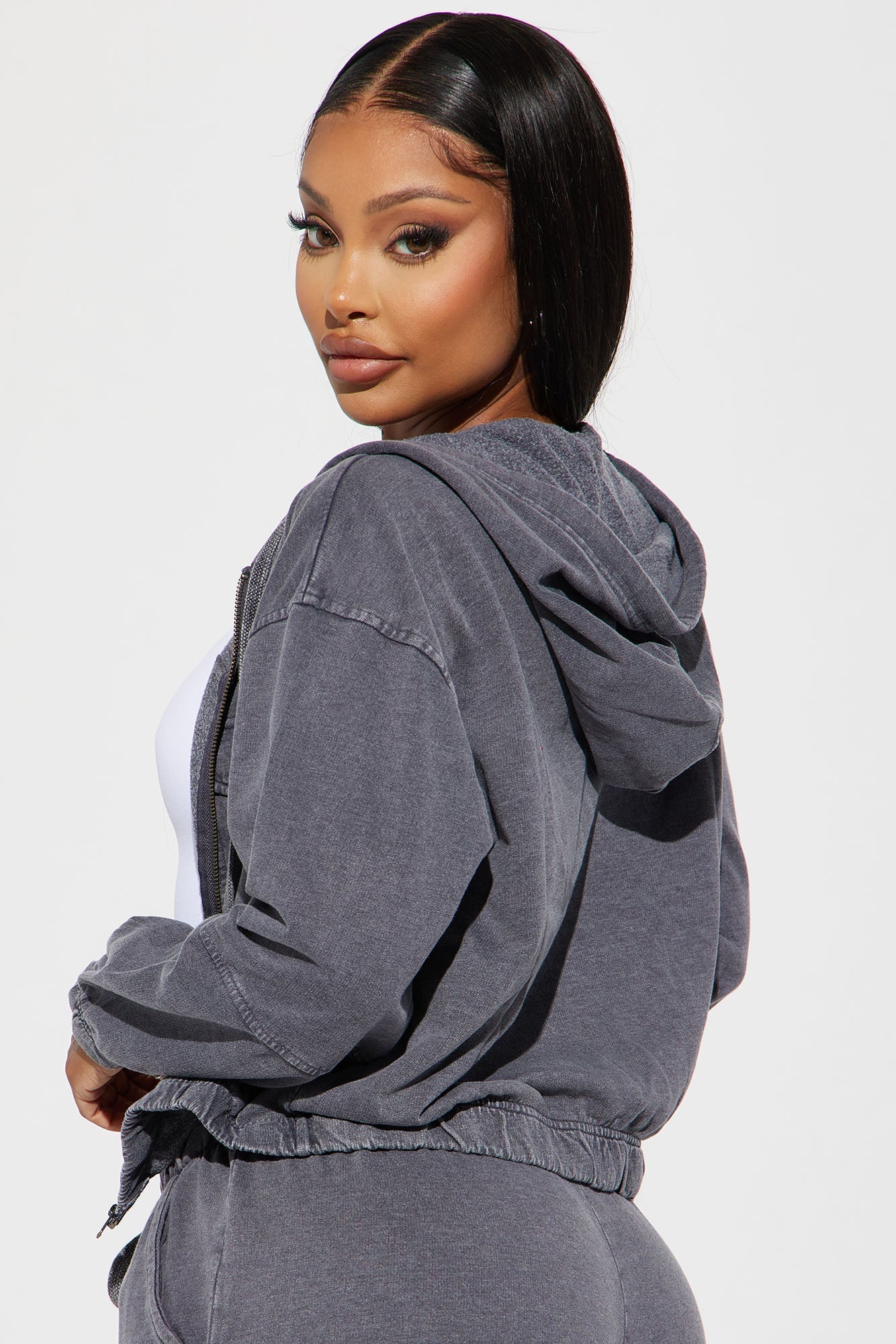 Fiona Fleece Lounge Jacket - Black