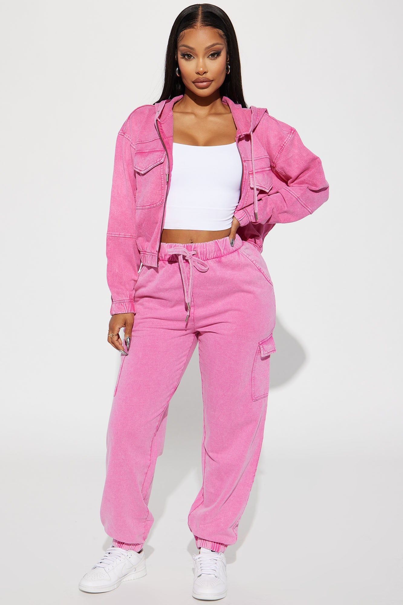 Fiona Fleece Jogger - Fuchsia