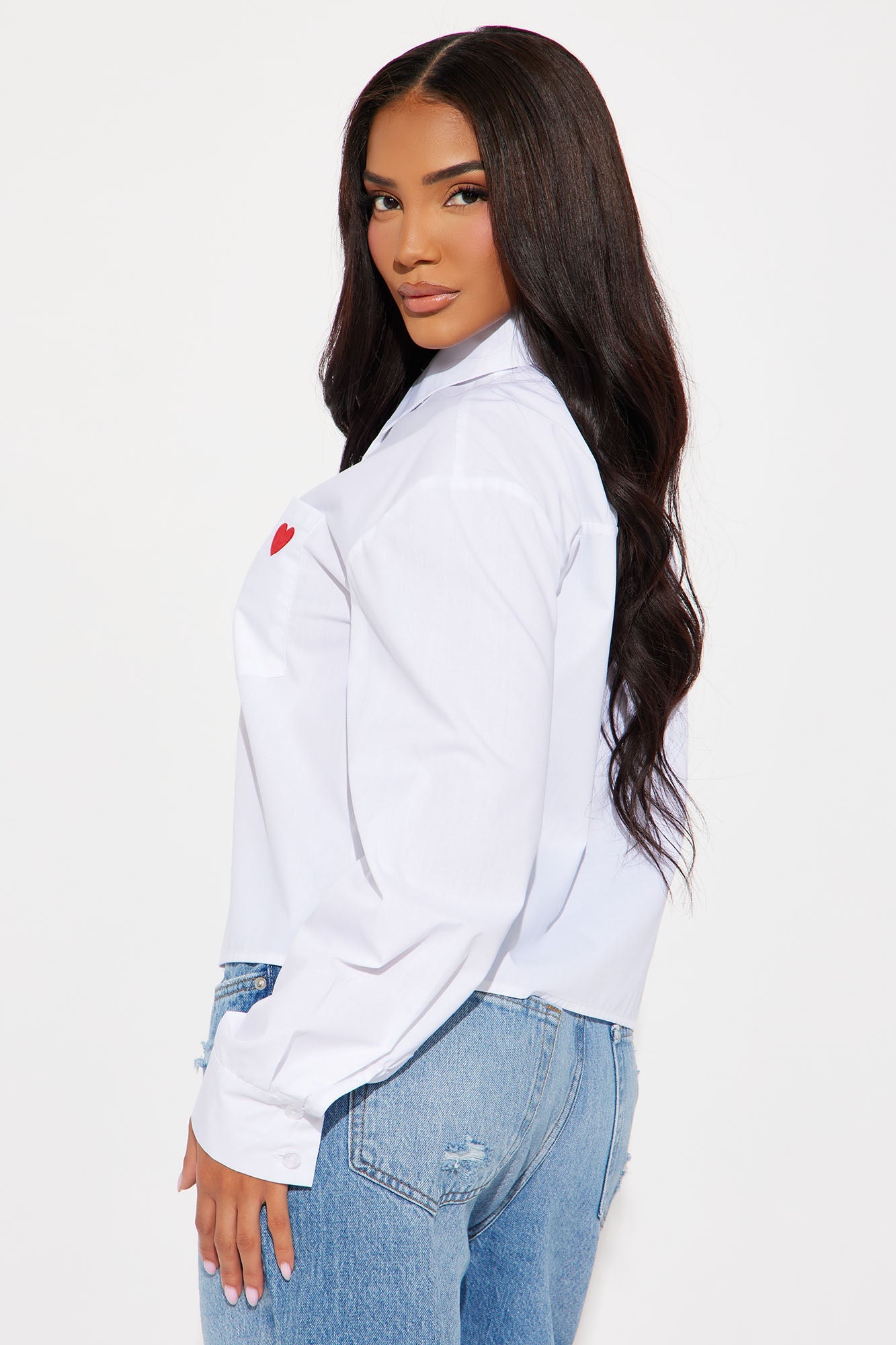 I Heart You Poplin Shirt - White