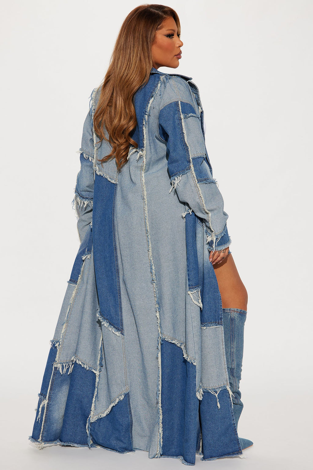 Don't Talk Loud Denim Trench Coat - Vintage Wash