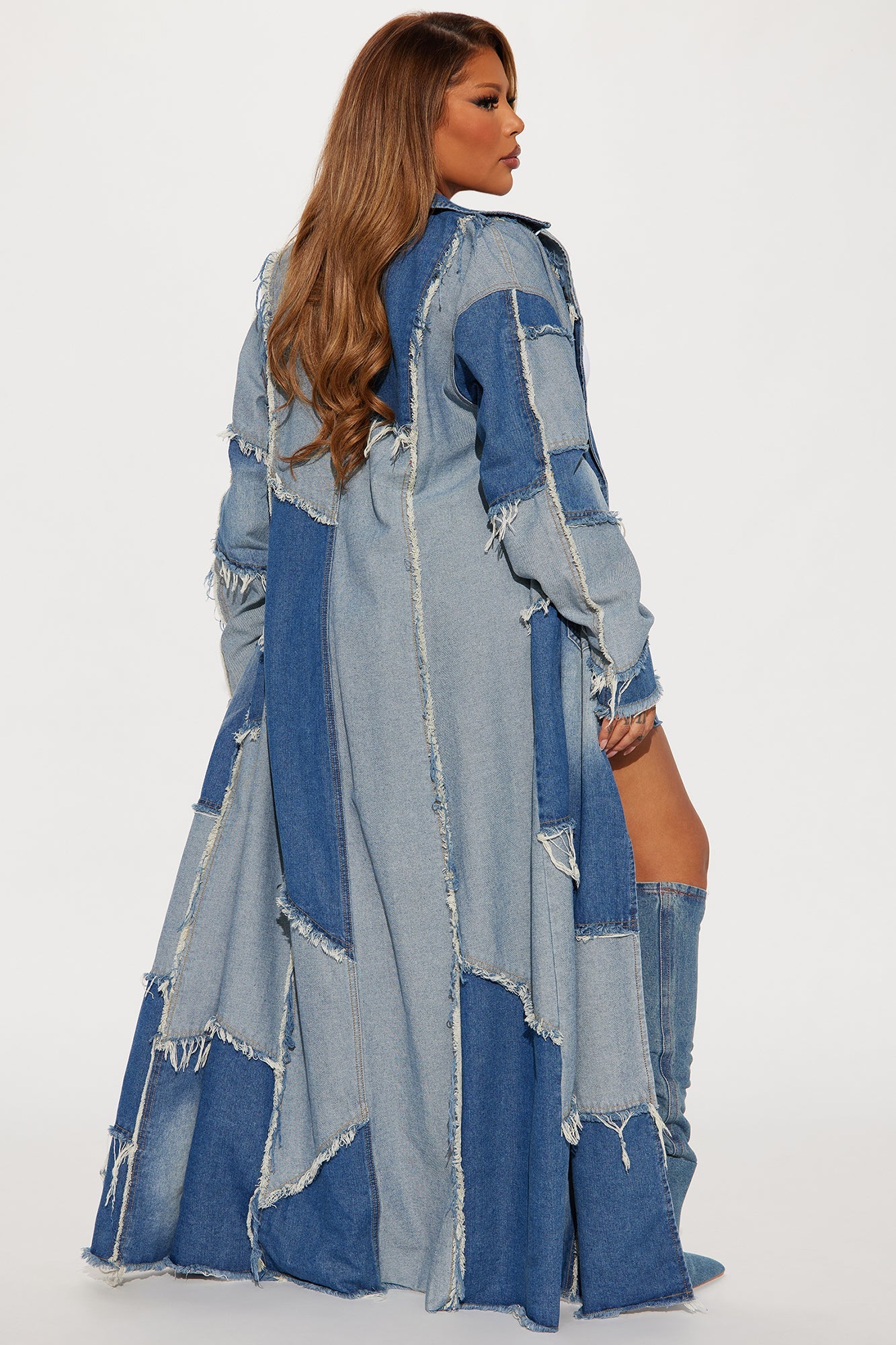 Don't Talk Loud Denim Trench Coat - Vintage Wash