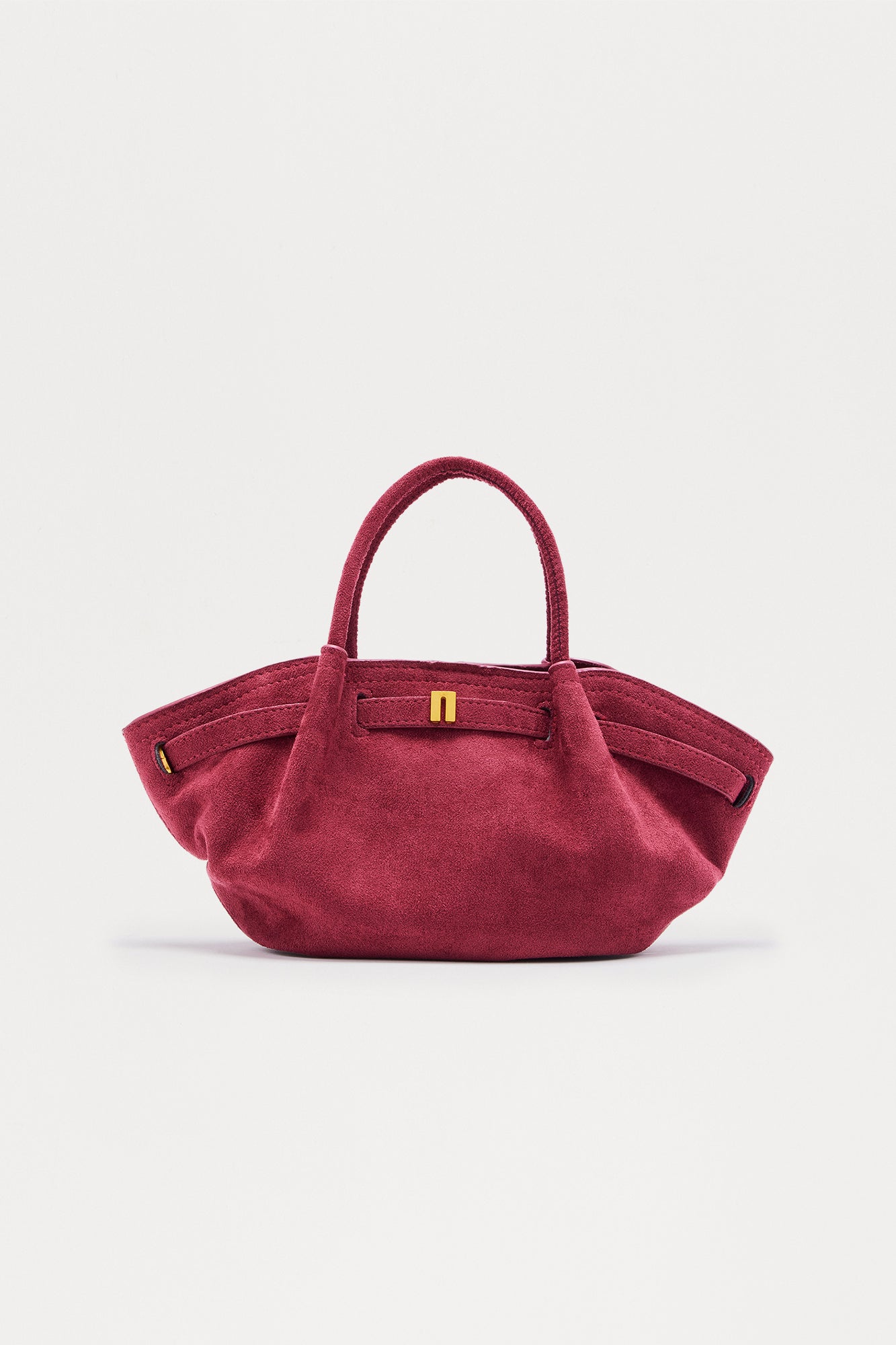 Com With Me Faux Suede Satchel - Burgundy