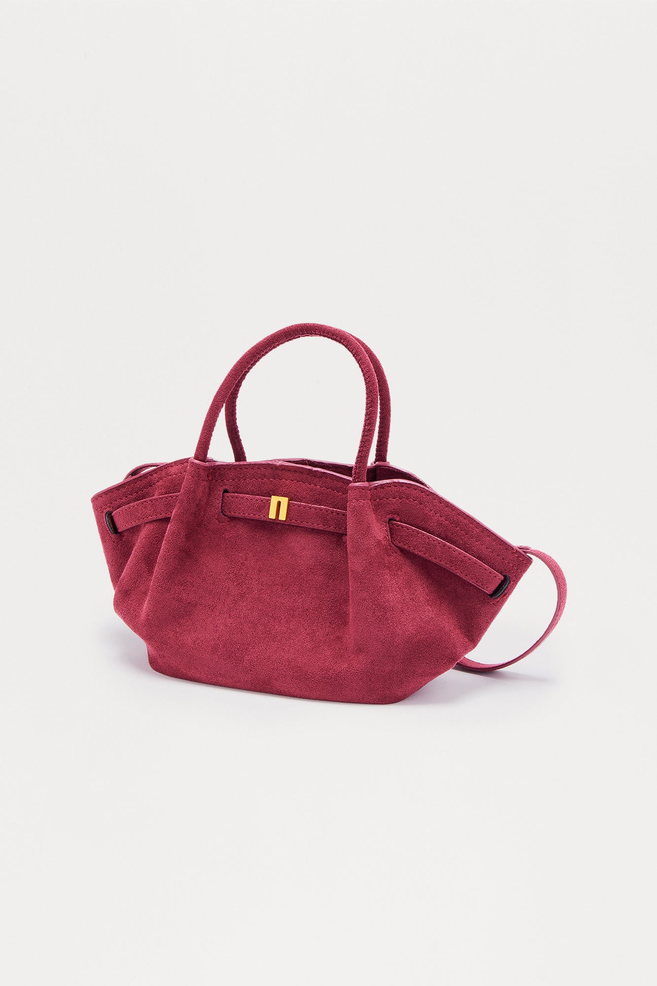 Com With Me Faux Suede Satchel - Burgundy