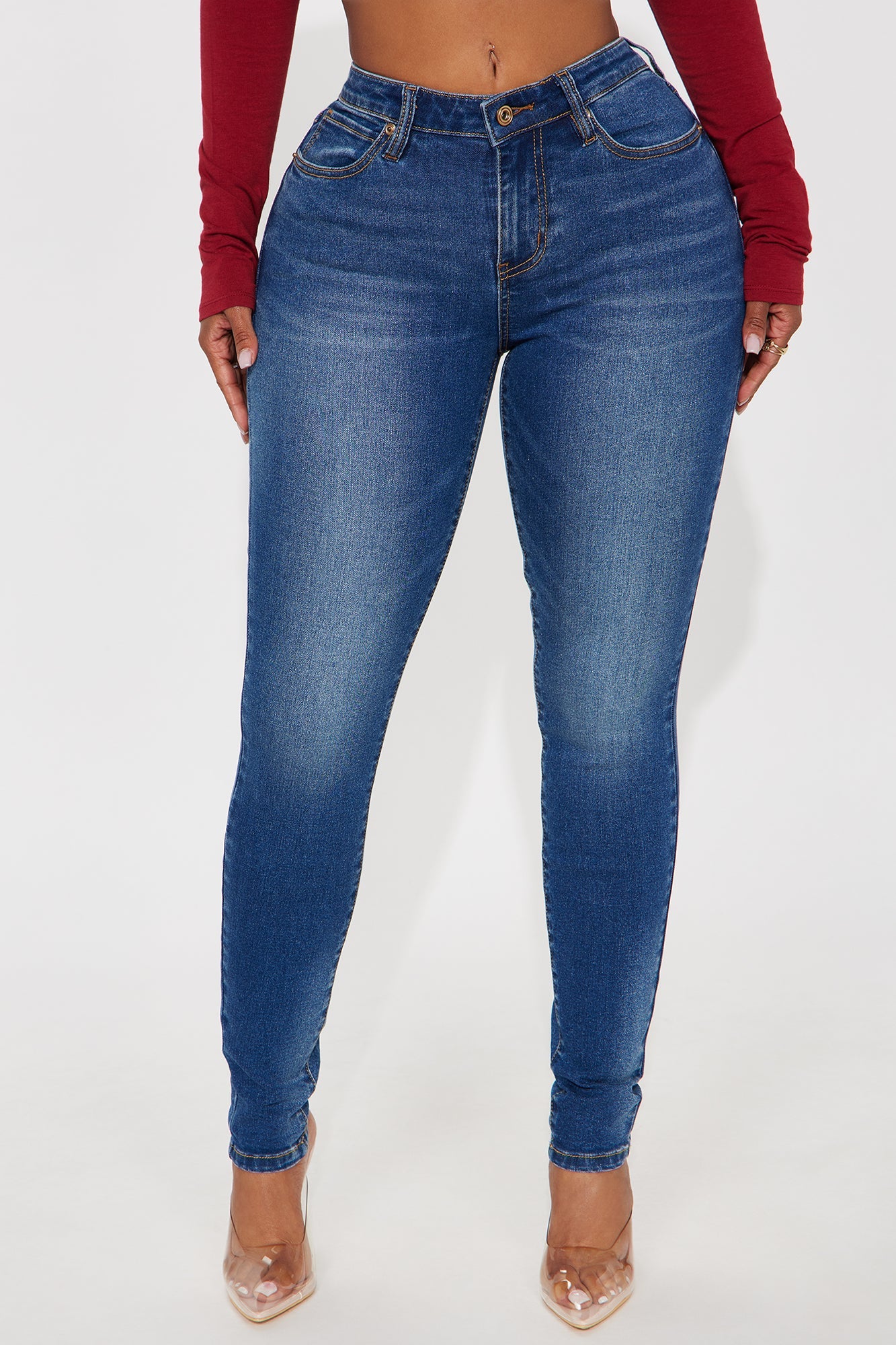 Sleek Fit Mid Rise Skinny Jean - Medium Wash