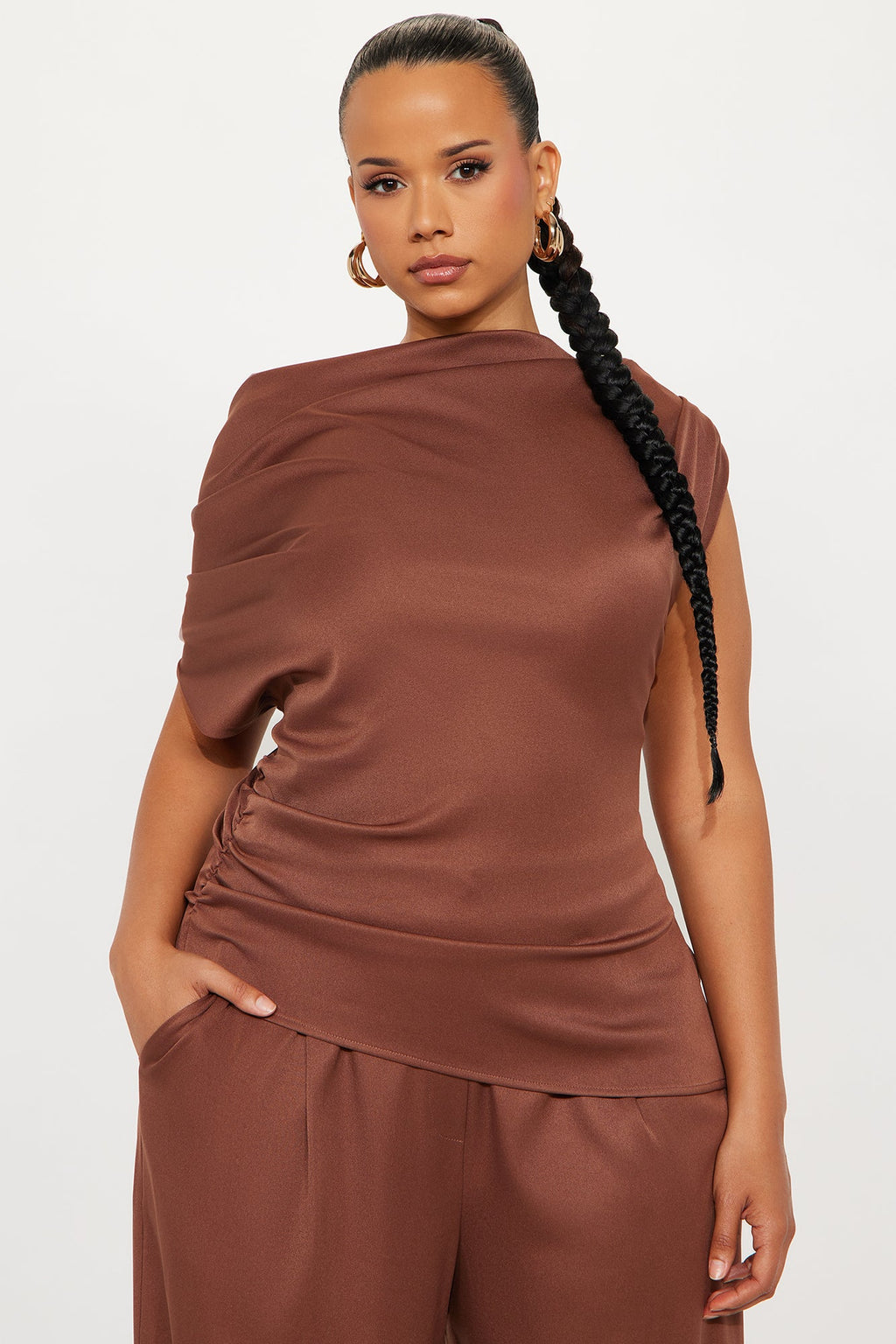 Poised To Perfection Pant Set - Chocolate