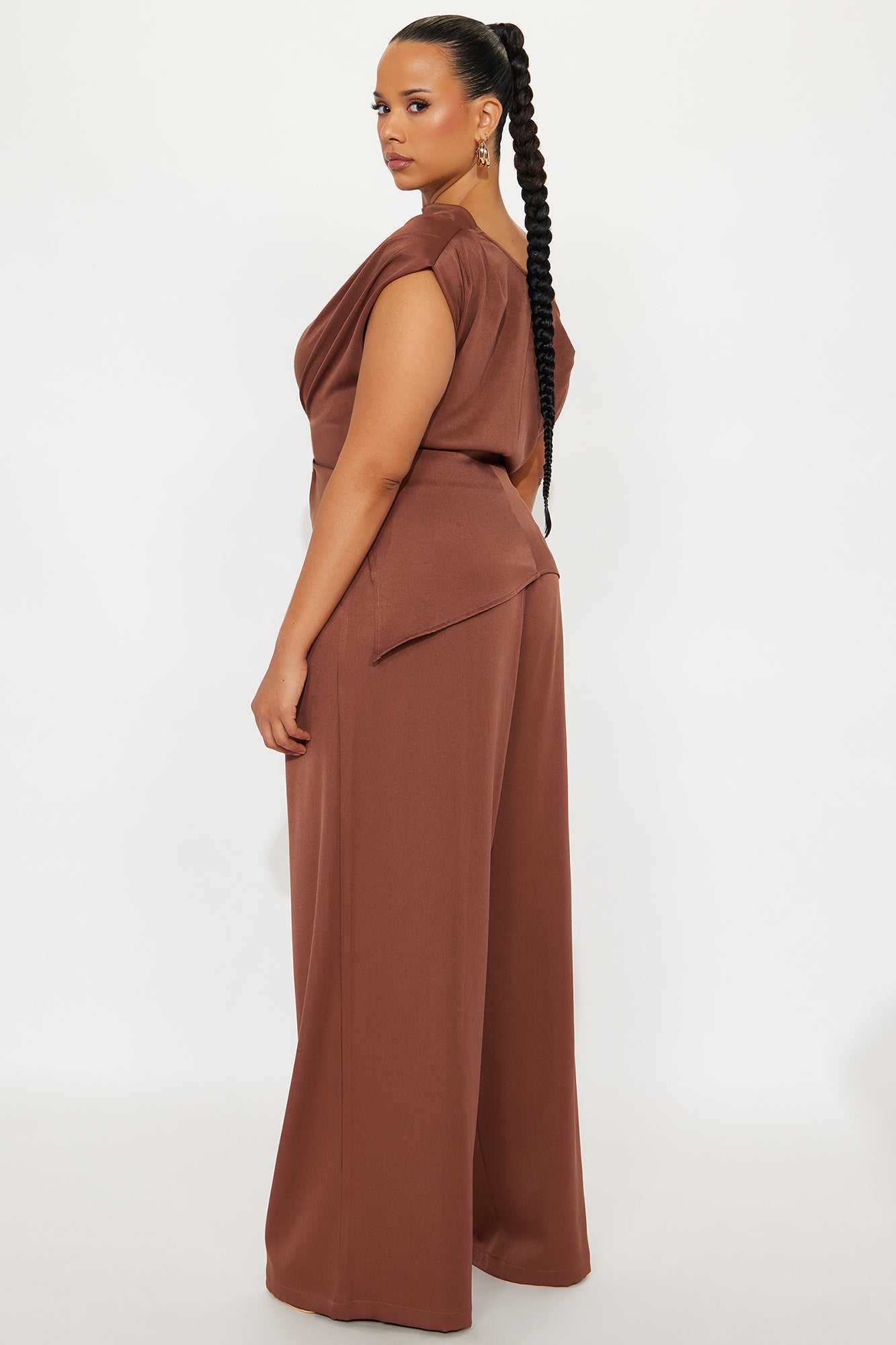 Poised To Perfection Pant Set - Chocolate