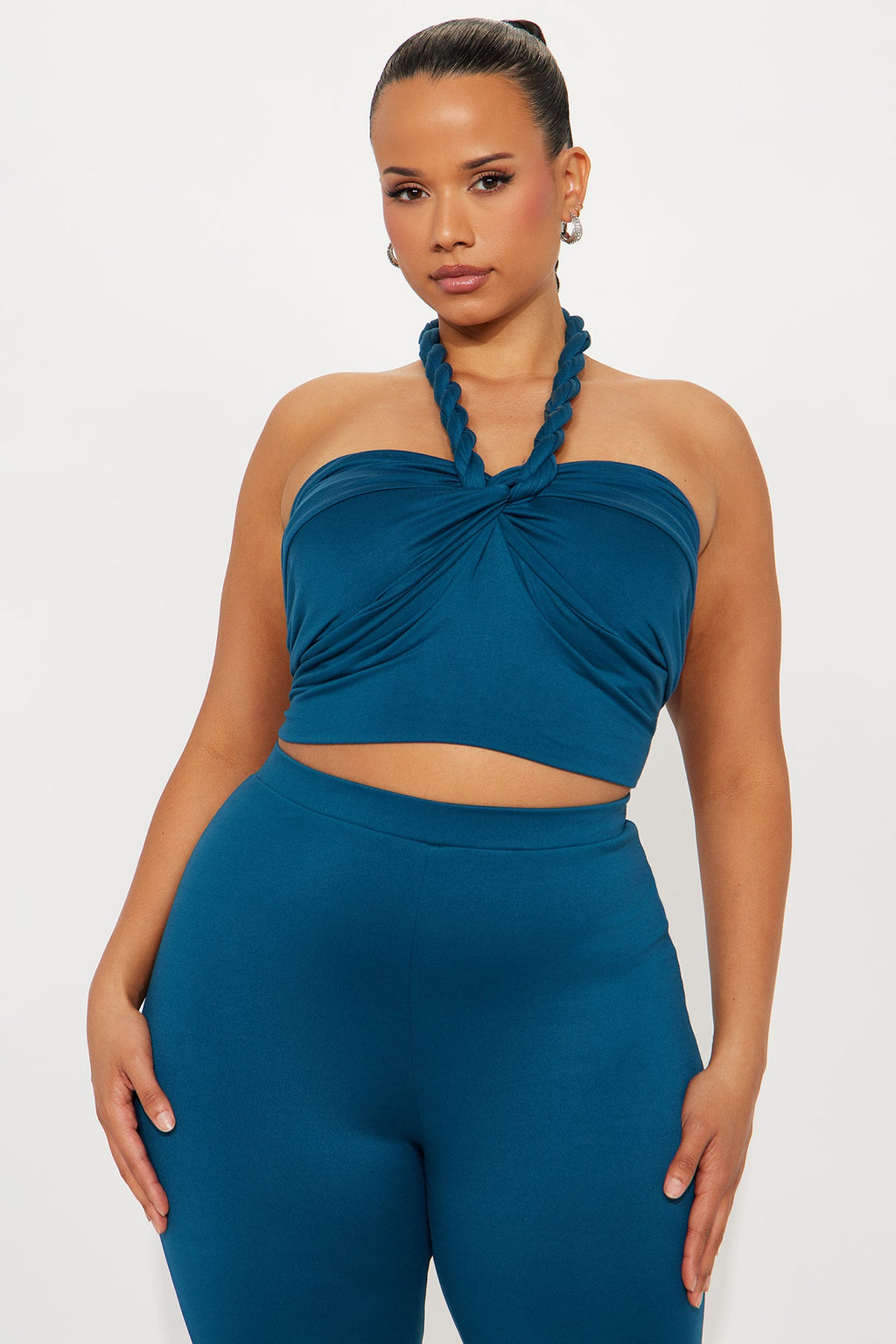 Heatwave Hottie Halter Capri Set - Teal