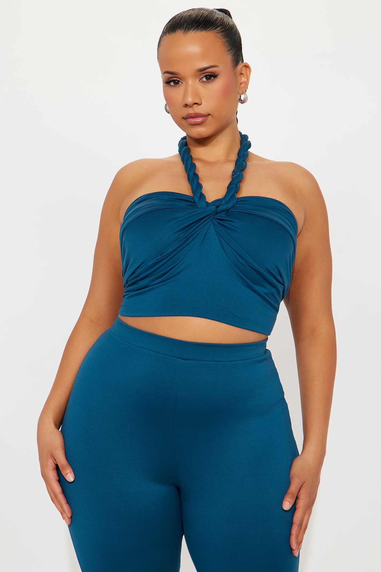 Heatwave Hottie Halter Capri Set - Teal