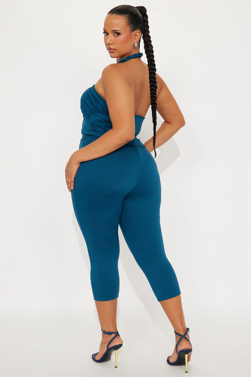 Heatwave Hottie Halter Capri Set - Teal