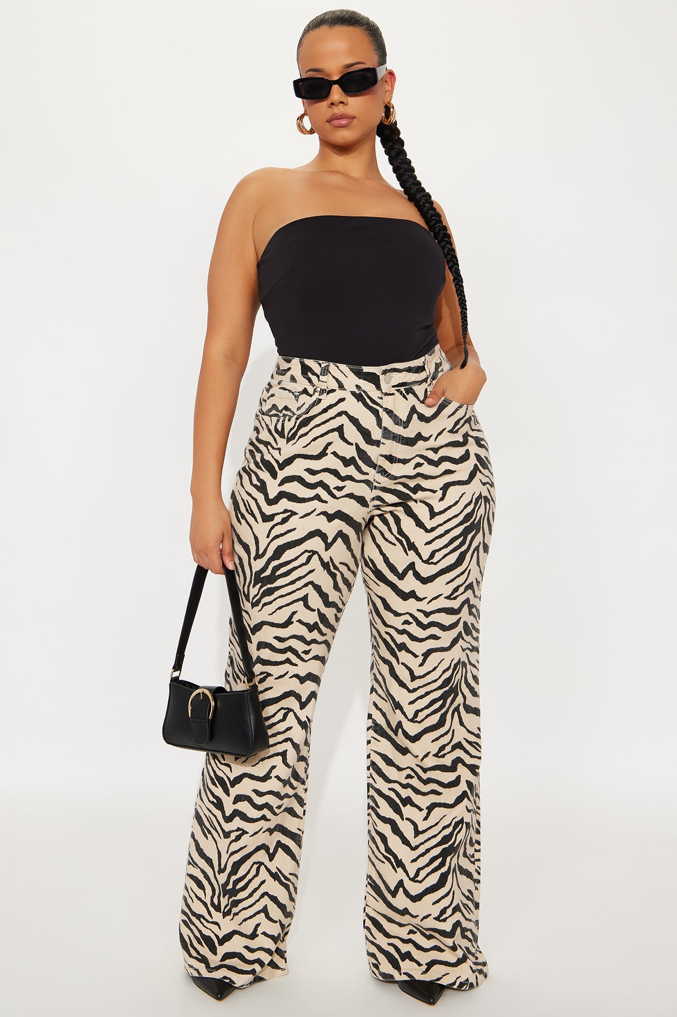 Tall Savanna High Rise Printed Flare Jeans - Cream/combo