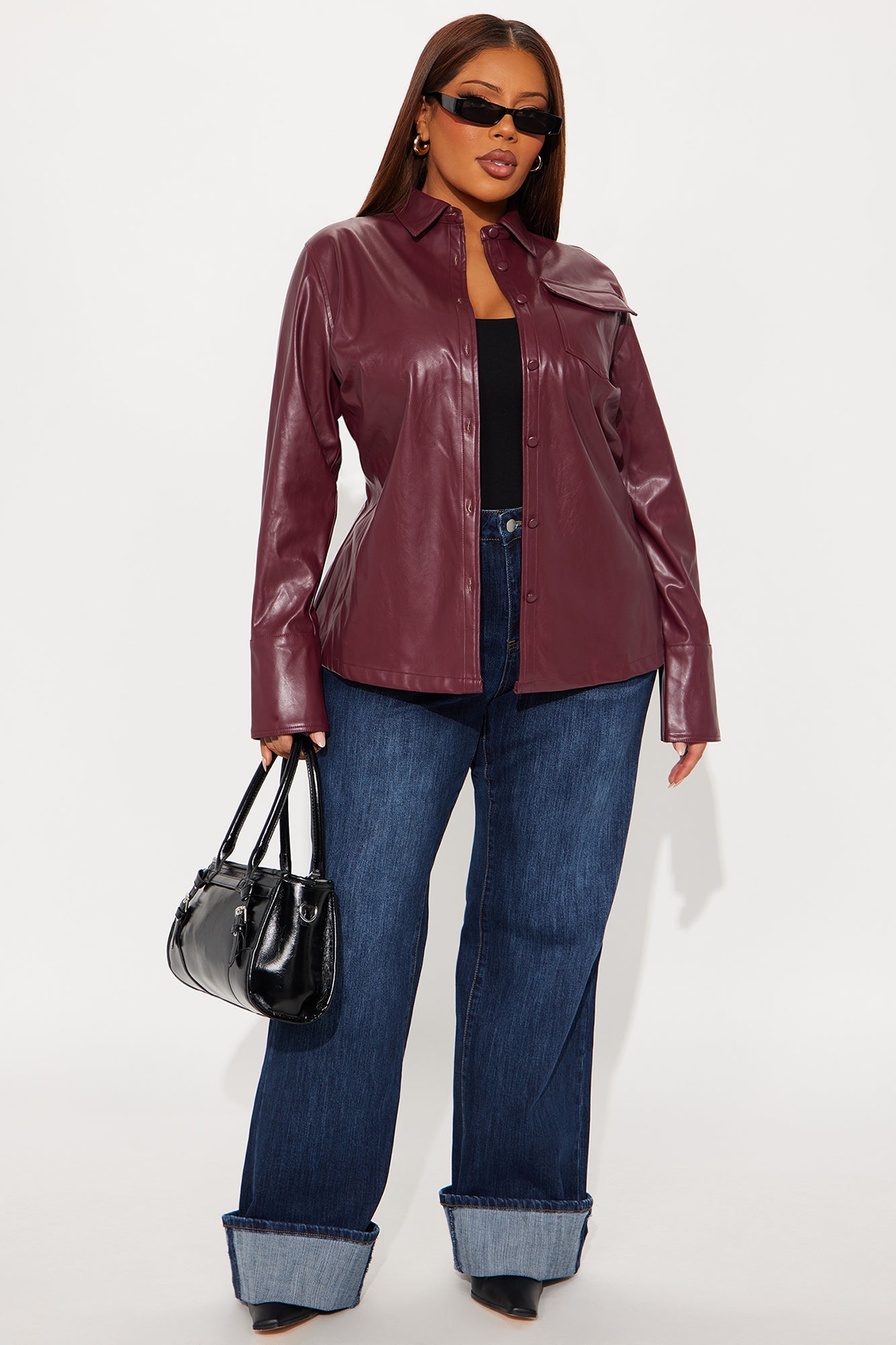 On My Radar Cuffed Straight Leg Jeans - Dark Wash