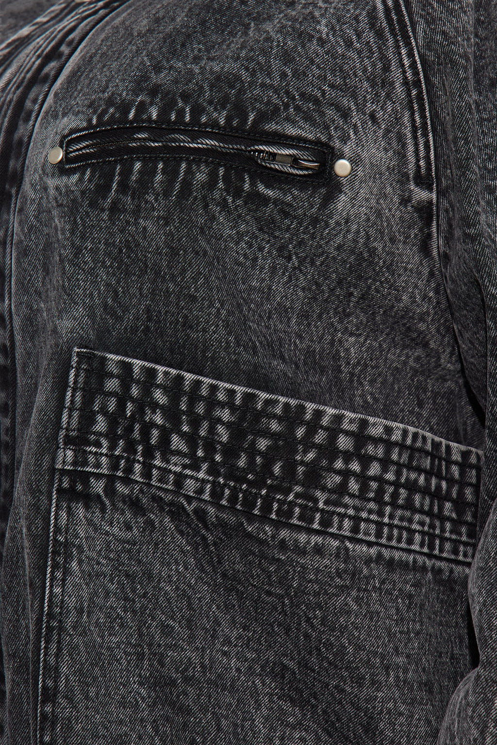 Yara Oversized Denim Bomber Jacket - Black Wash