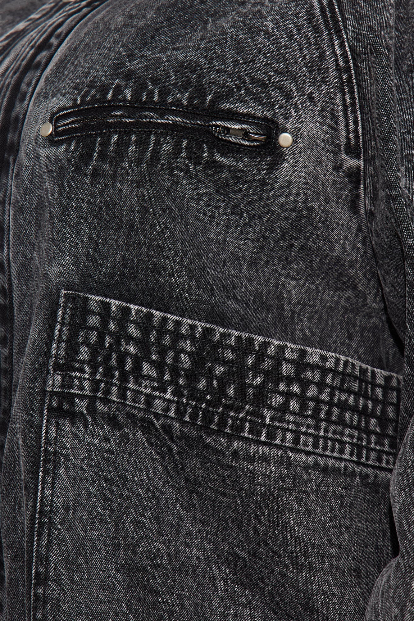 Yara Oversized Denim Bomber Jacket - Black Wash