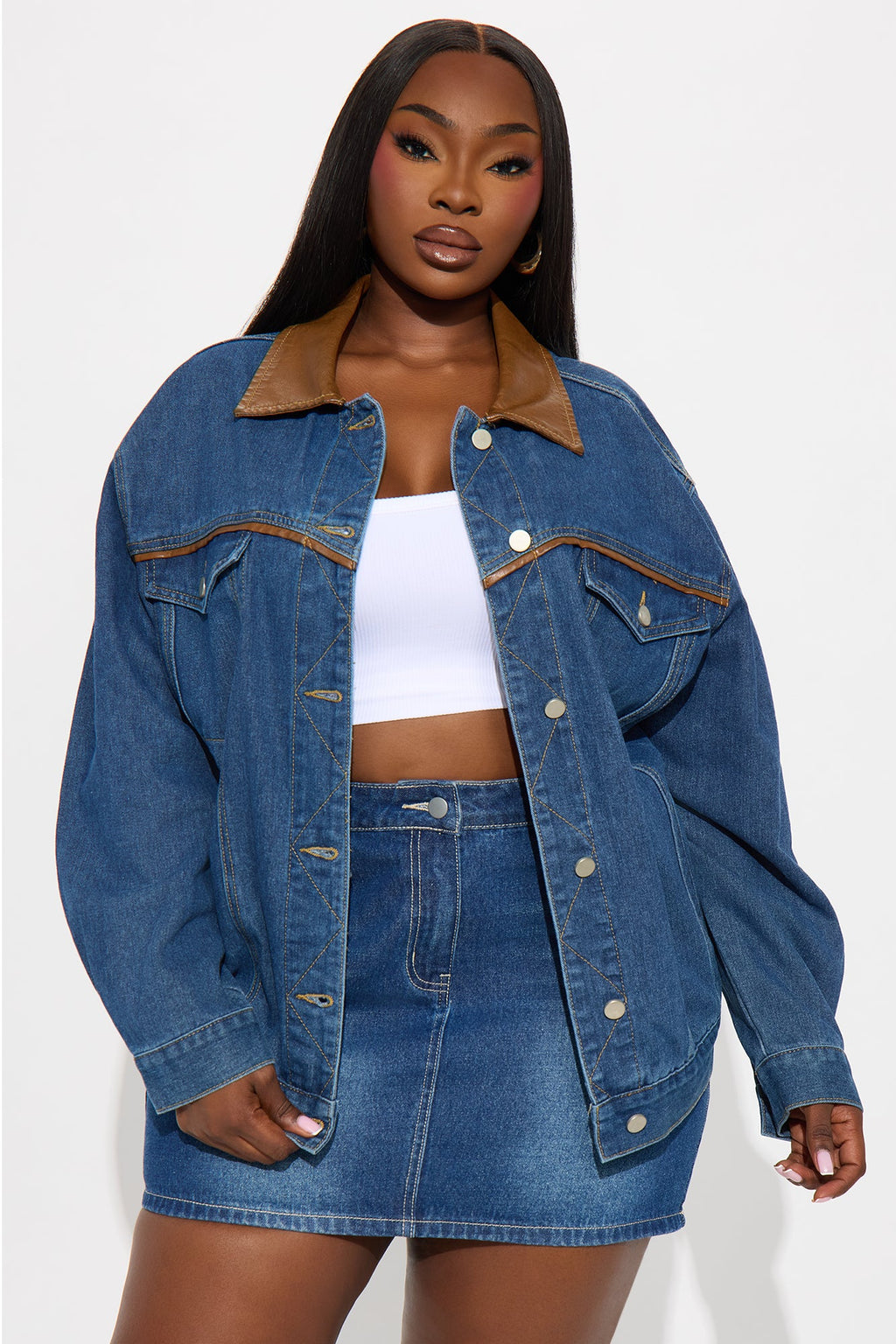 Everyday Oversized Denim Barn Jacket - Dark Wash