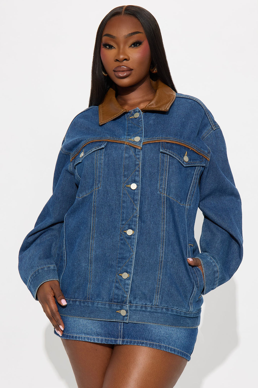 Everyday Oversized Denim Barn Jacket - Dark Wash