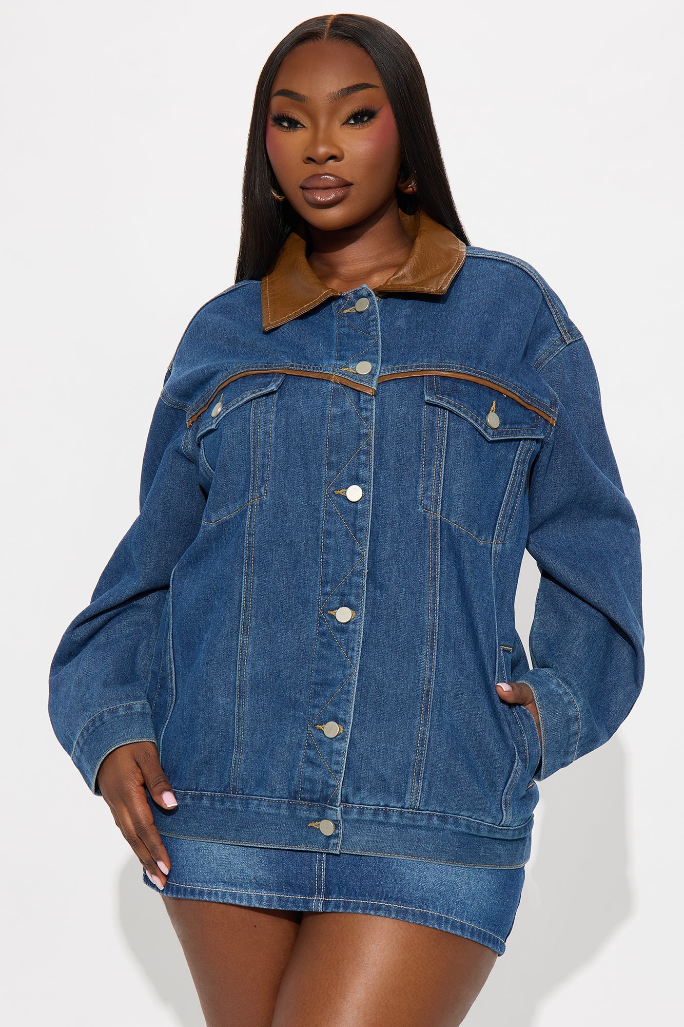 Everyday Oversized Denim Barn Jacket - Dark Wash
