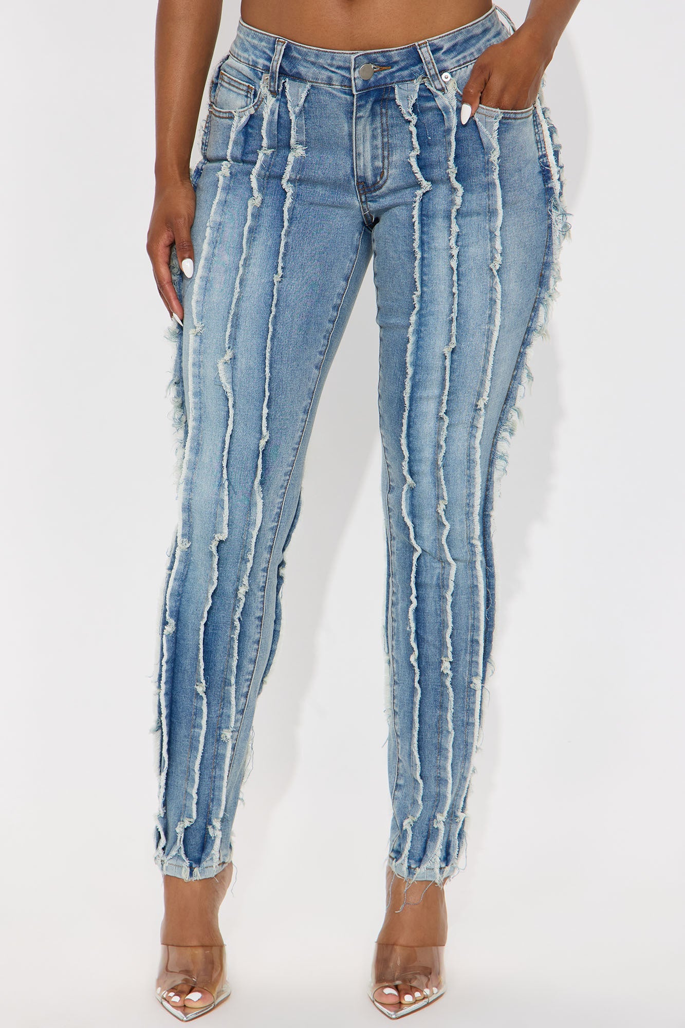 La Palma Low Rise Skinny Jeans - Medium Wash