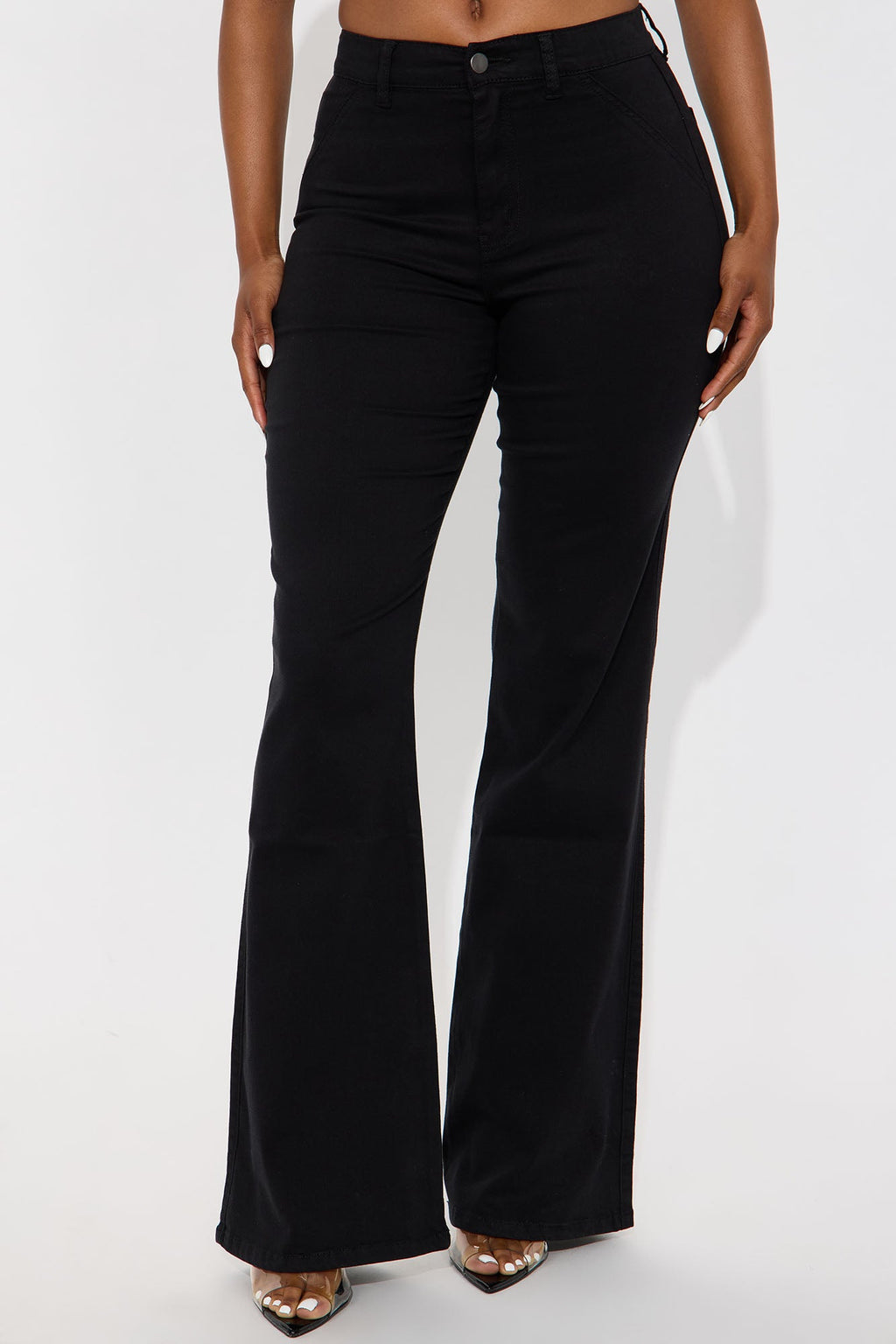 Classic Color Trouser Flare Jeans - Black