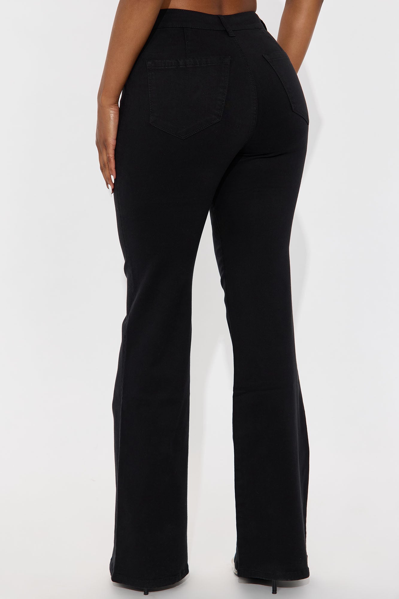 Classic Color Trouser Flare Jeans - Black