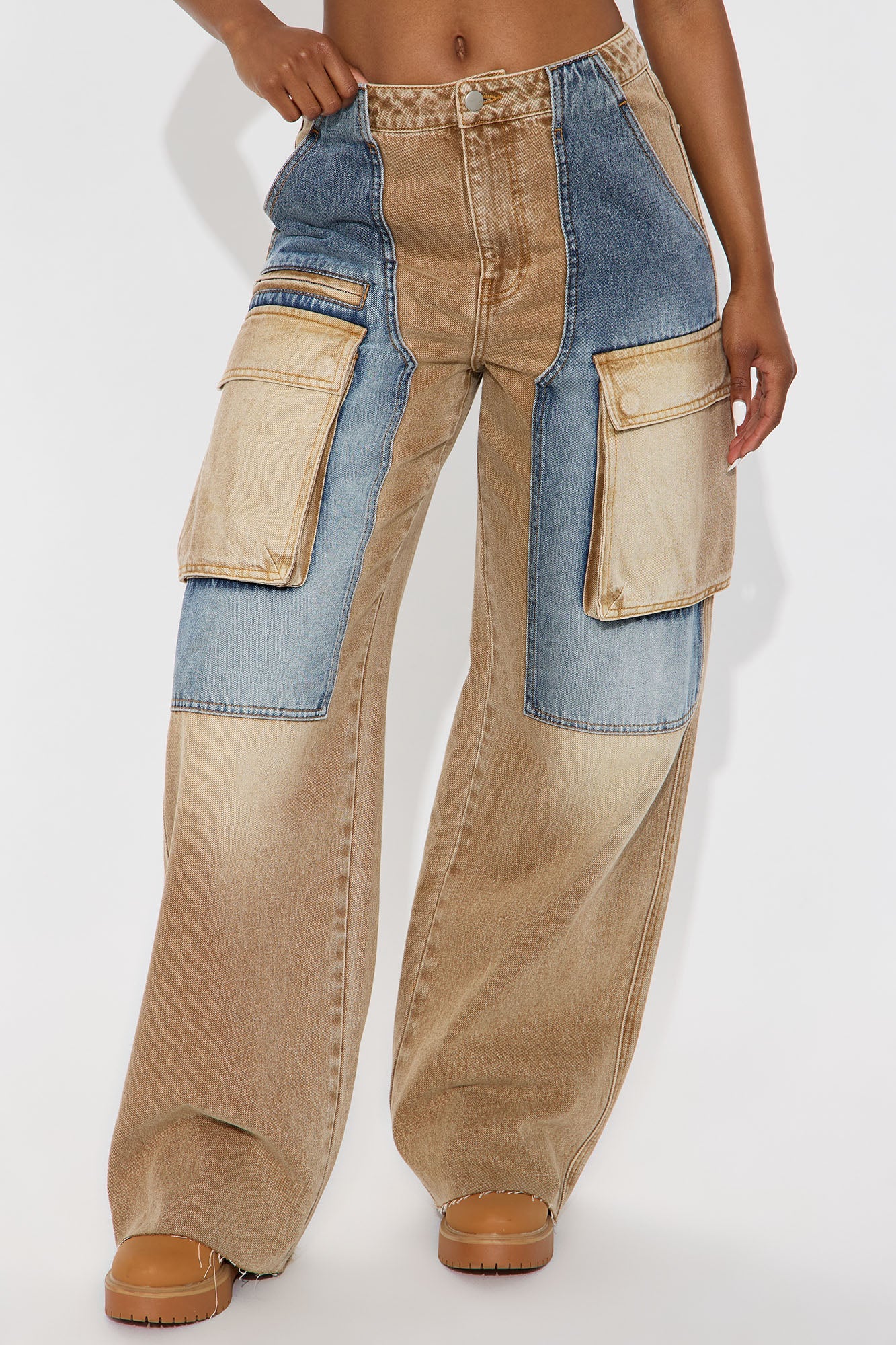 Sahara Cargo Straight Leg Jeans - Dark Wash