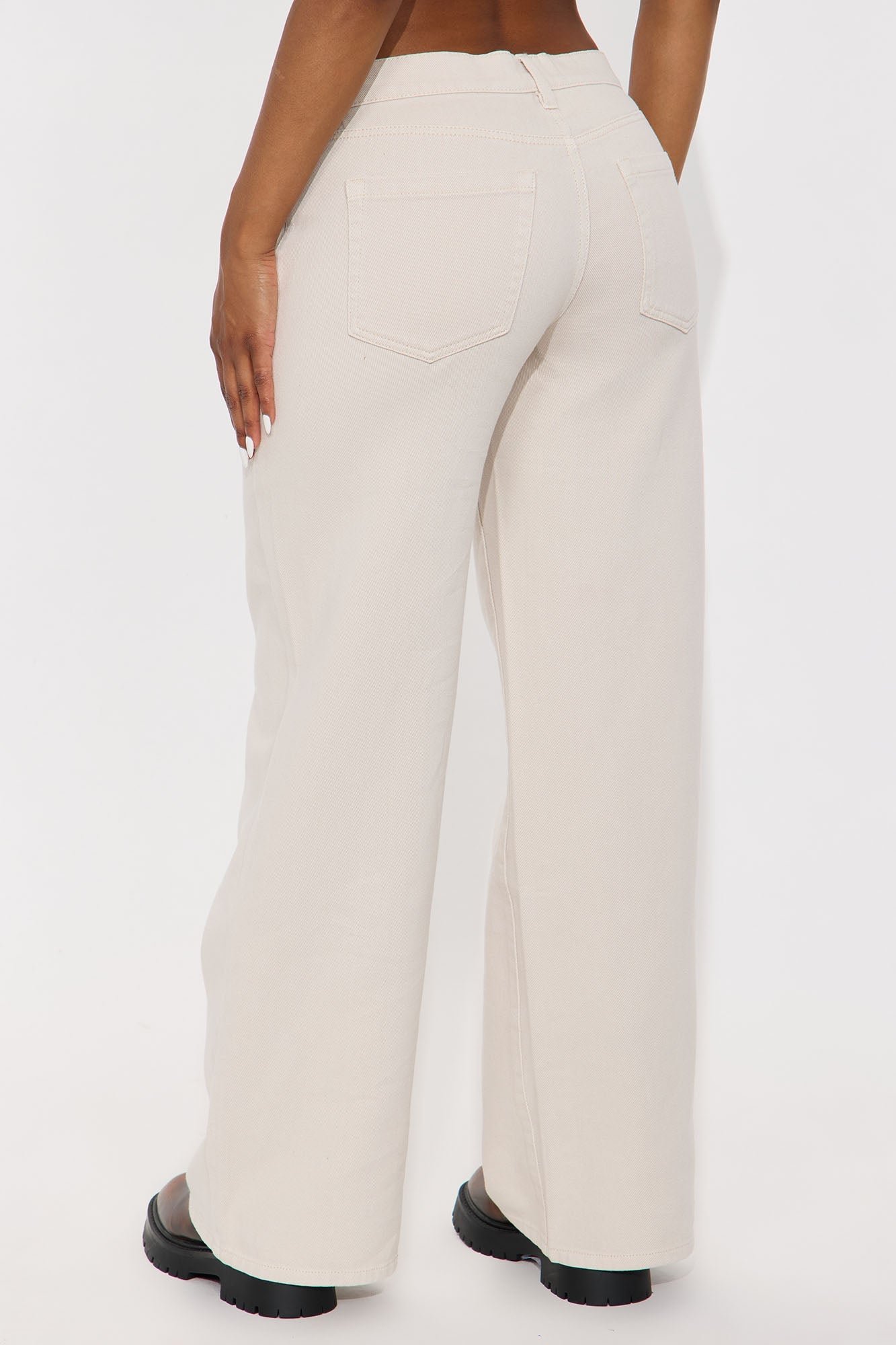 Southside Low Rise Wide Leg Jean - Stone