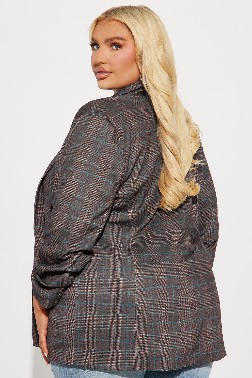 Celine Plaid Blazer - Brown/combo