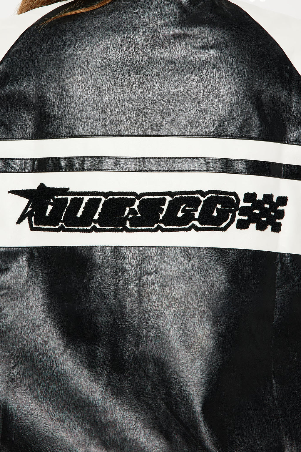 Racing Flag Bomber Jacket - Black/White