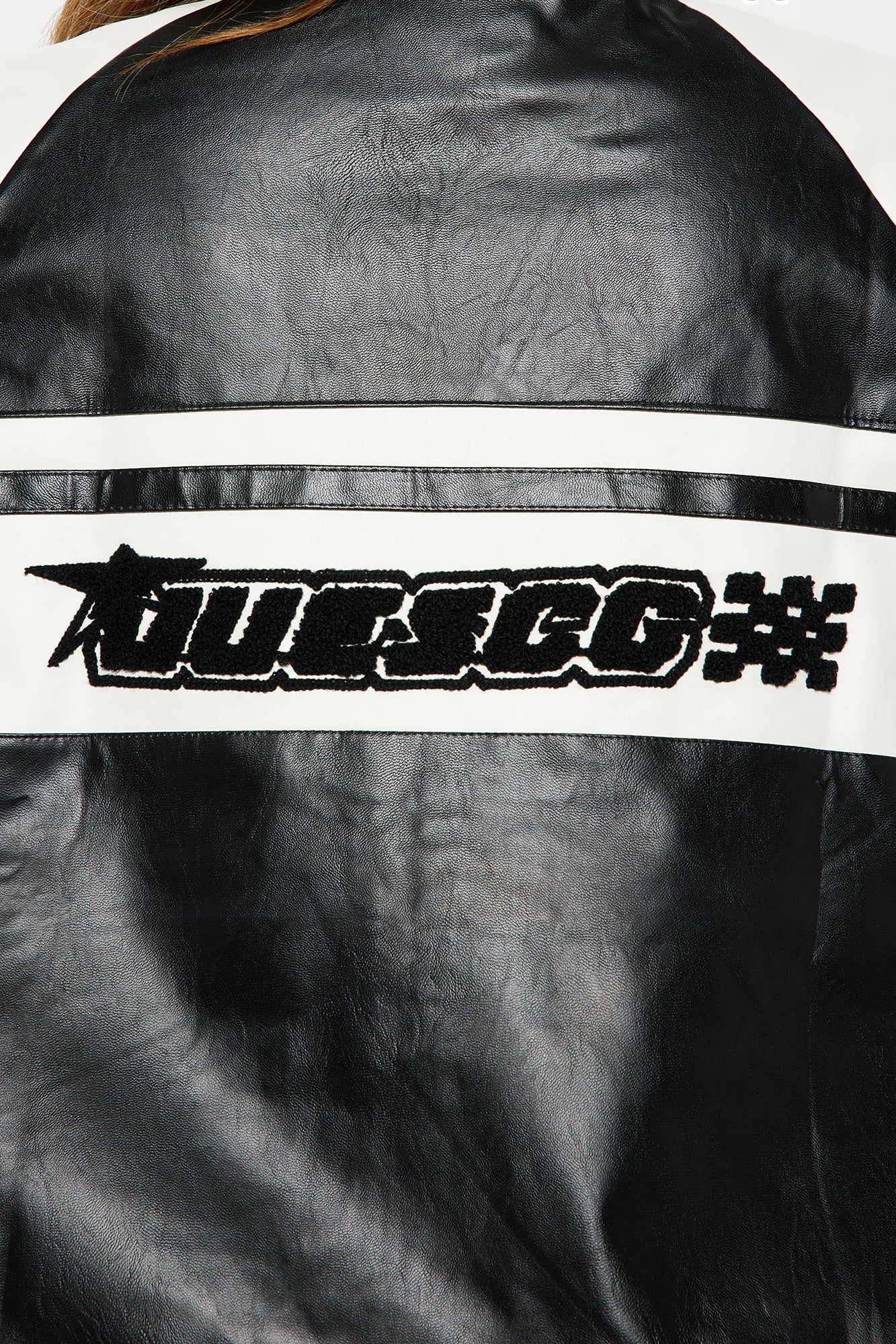 Racing Flag Bomber Jacket - Black/White