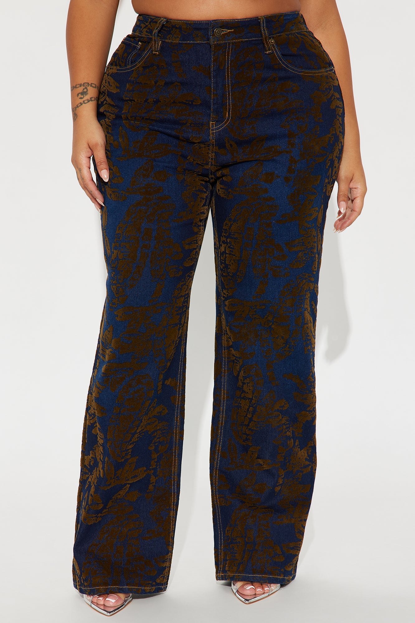 Keeping The Peace Velvet Stretch Straight Leg Jeans - Dark Wash