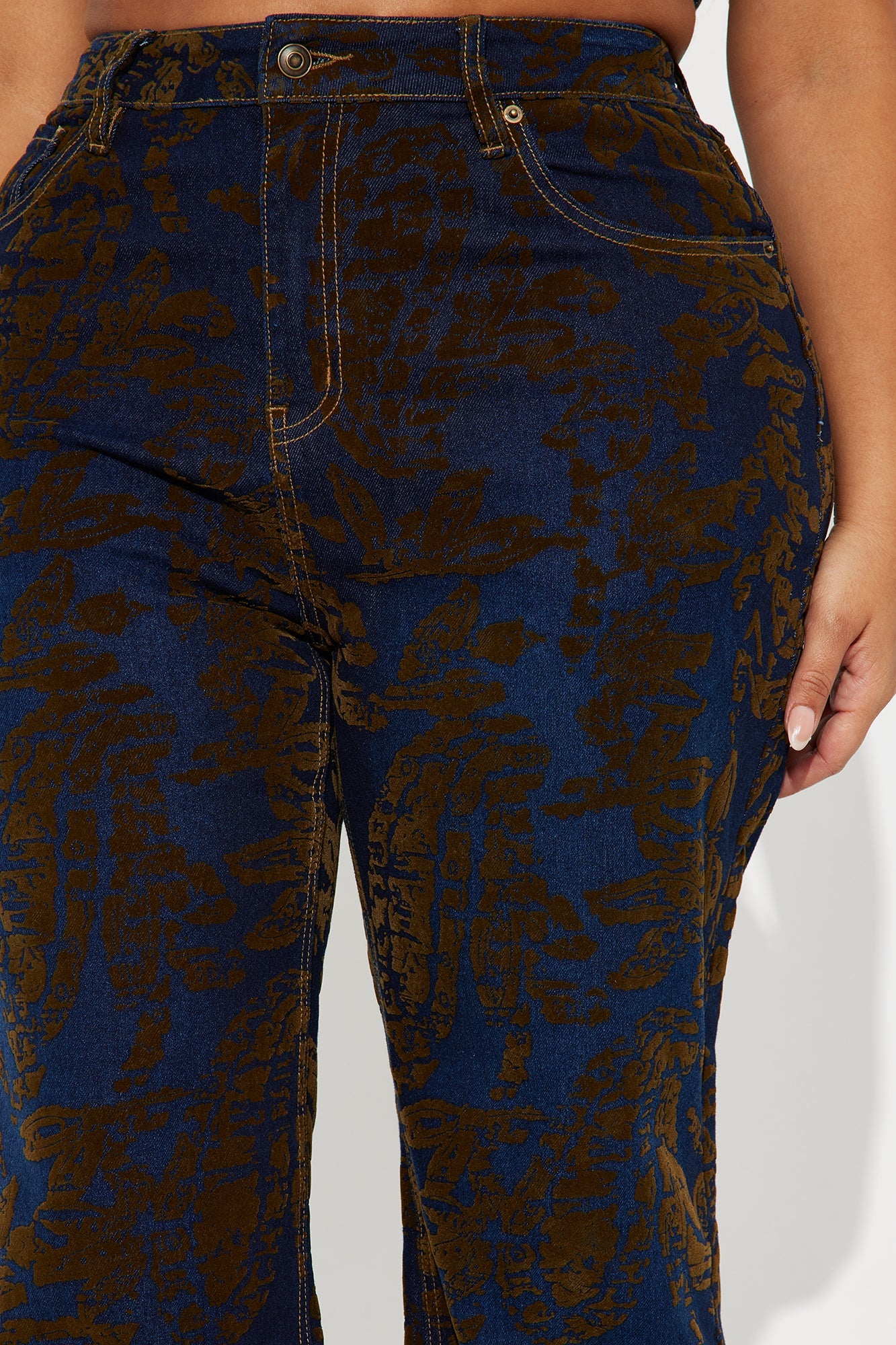 Keeping The Peace Velvet Stretch Straight Leg Jeans - Dark Wash
