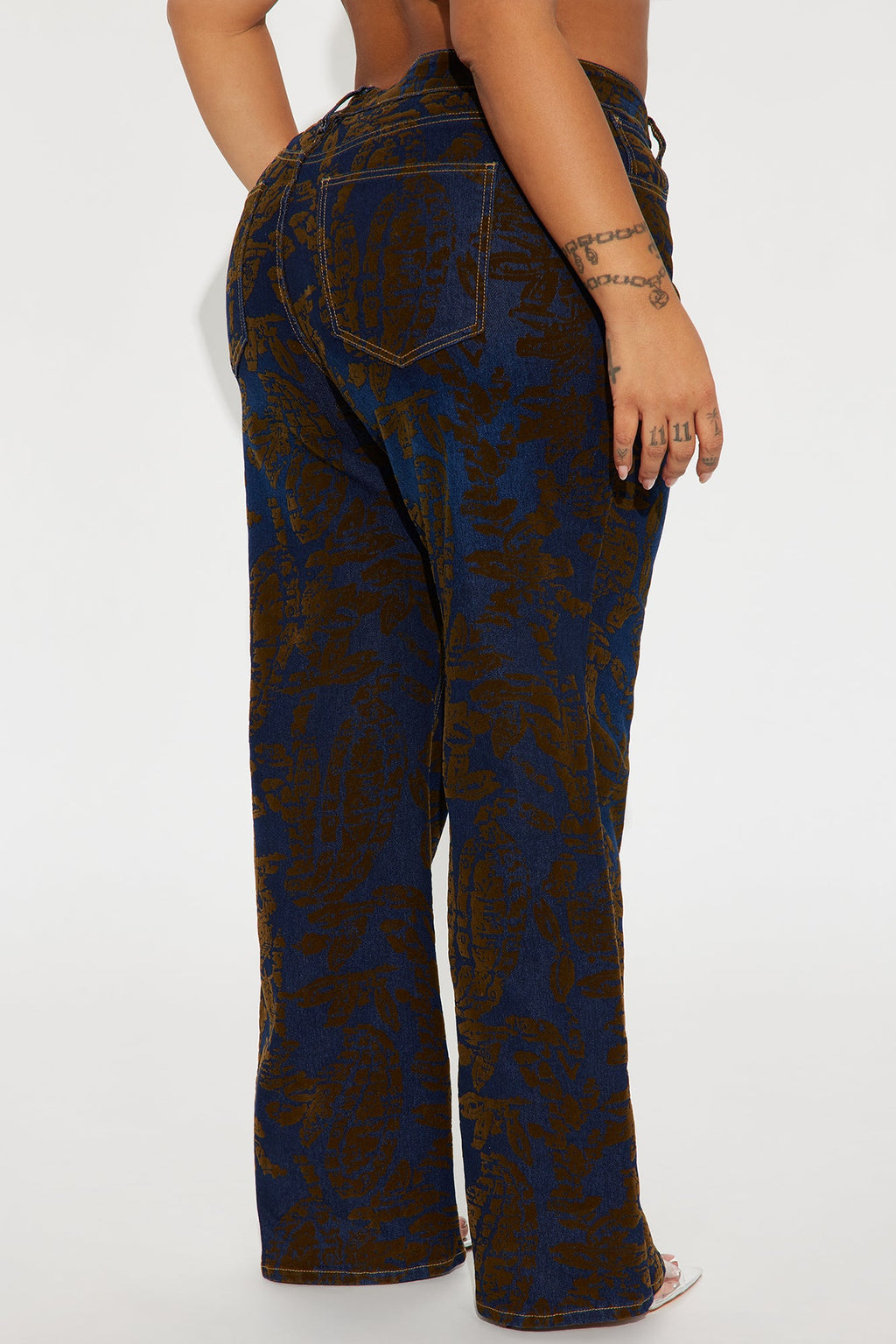 Keeping The Peace Velvet Stretch Straight Leg Jeans - Dark Wash