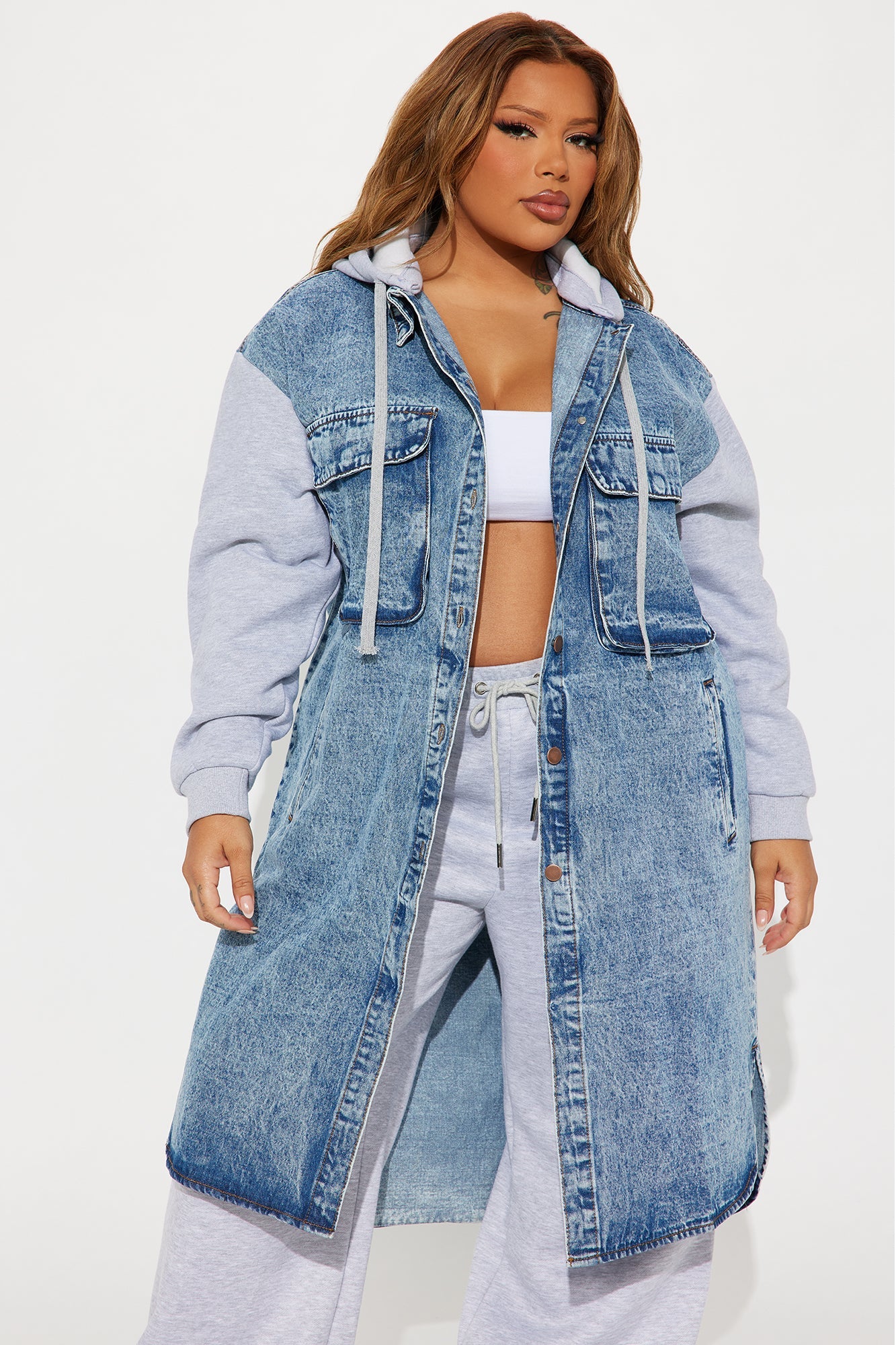 Millie Denim Coat - Medium Wash