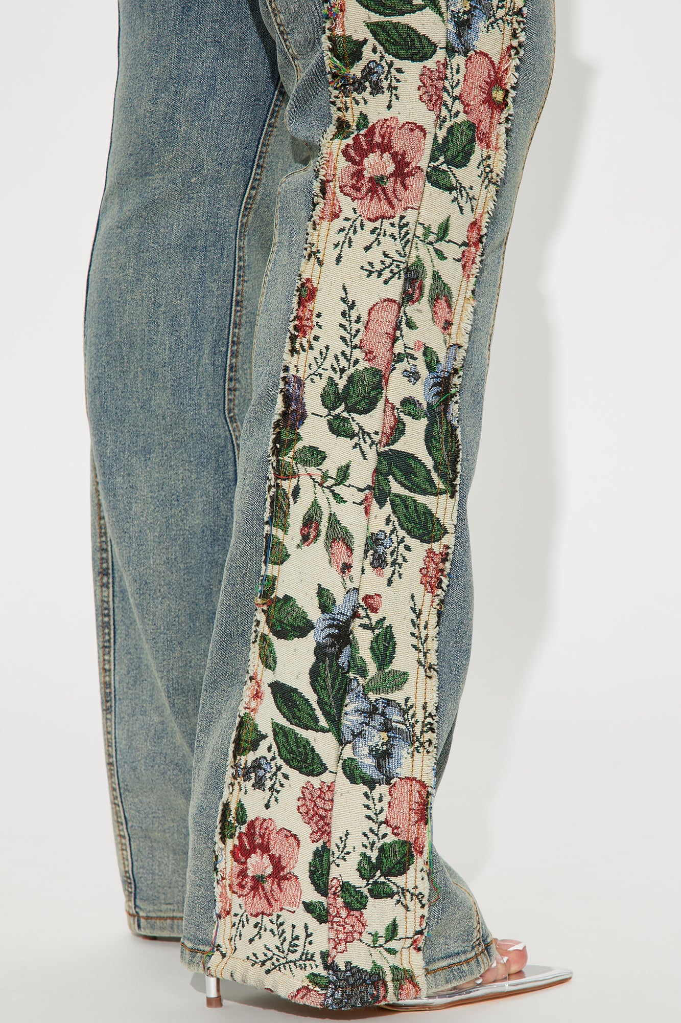 Amari Floral Stretch Bootcut Jeans - Vintage Wash