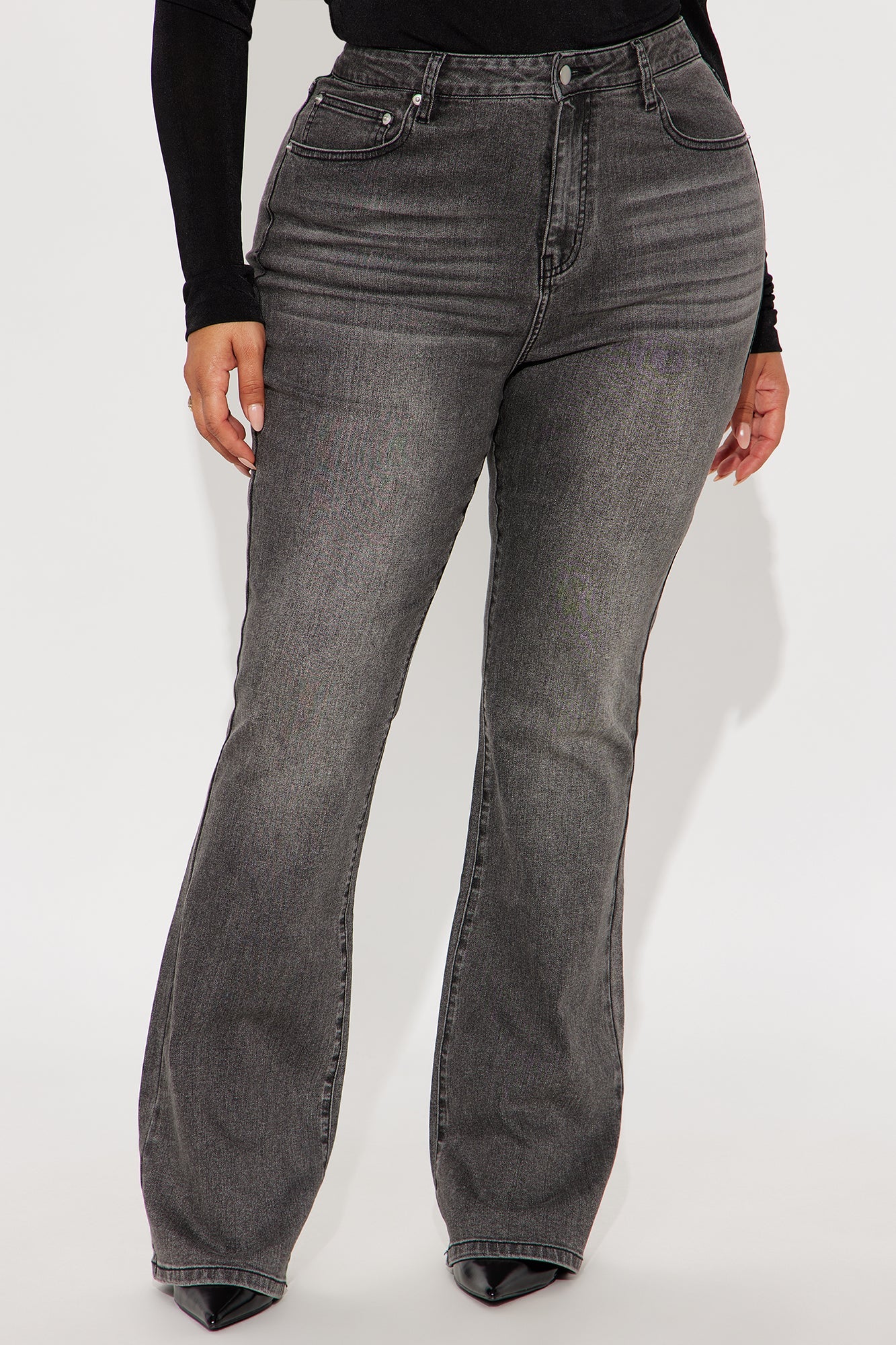 Tessa High Rise Bootcut Jeans - Grey