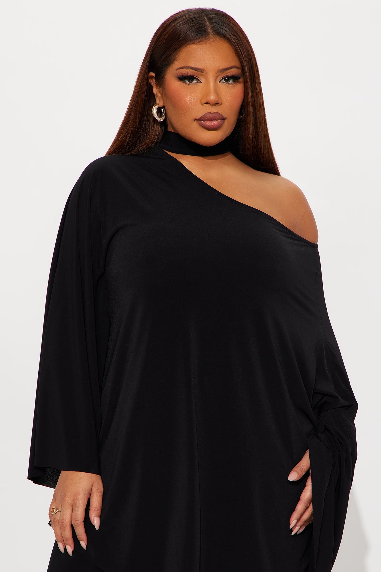 Draped Devotion One Shoulder Pant Set  - Black