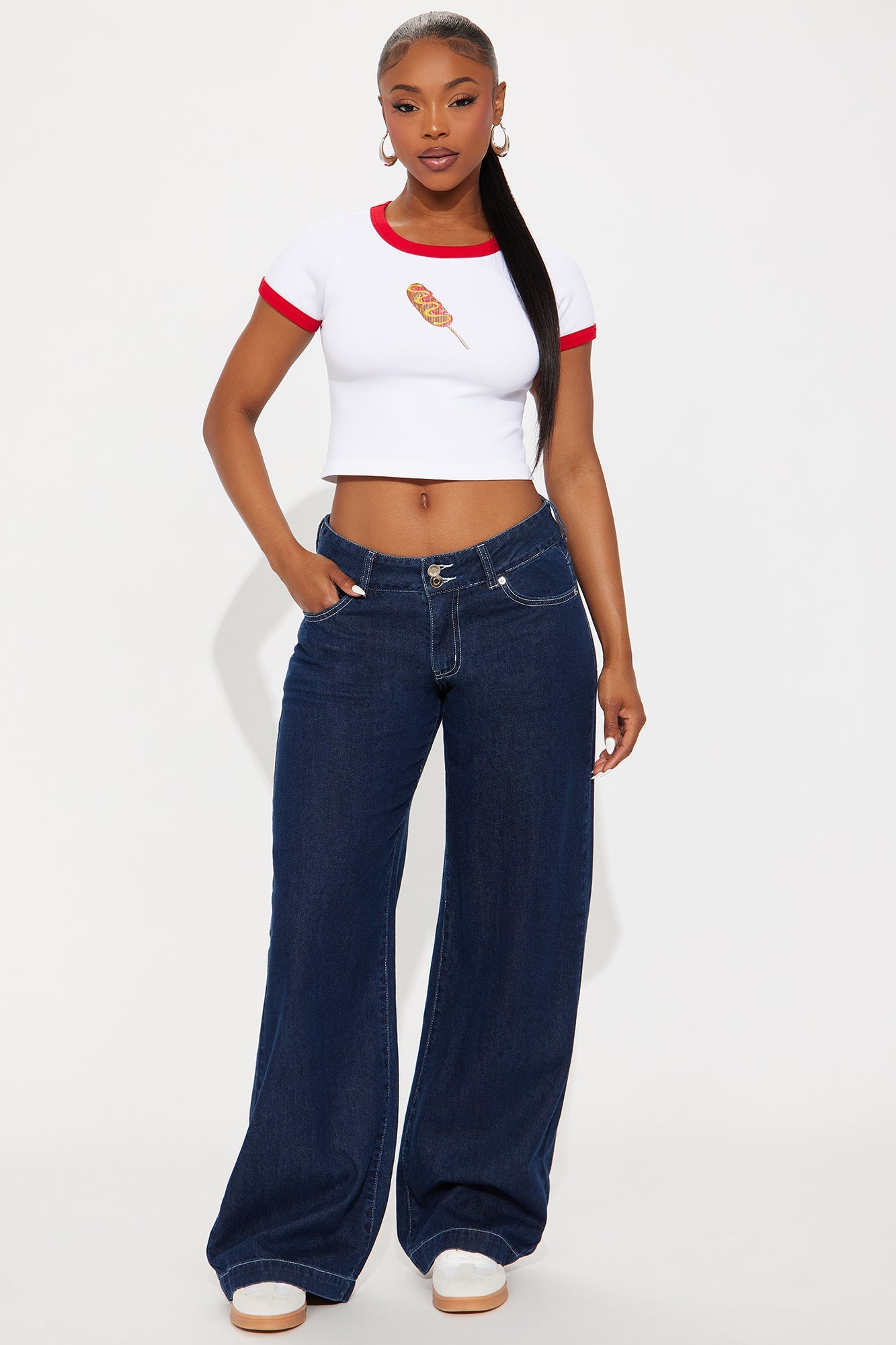 Legendary Low Rise Wide Leg Jeans - Dark Denim
