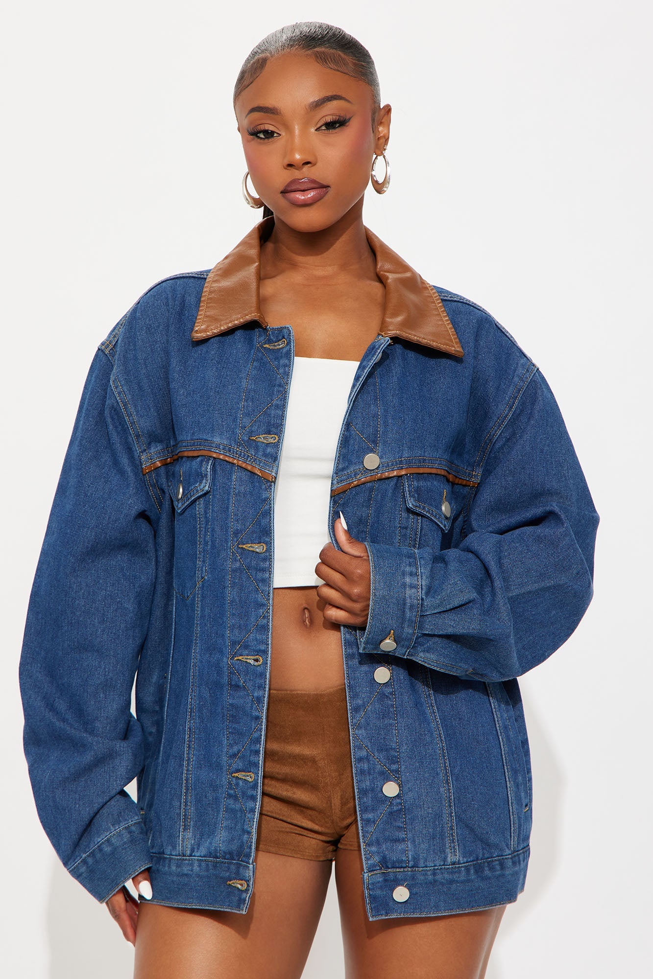 Everyday Oversized Denim Barn Jacket - Dark Wash