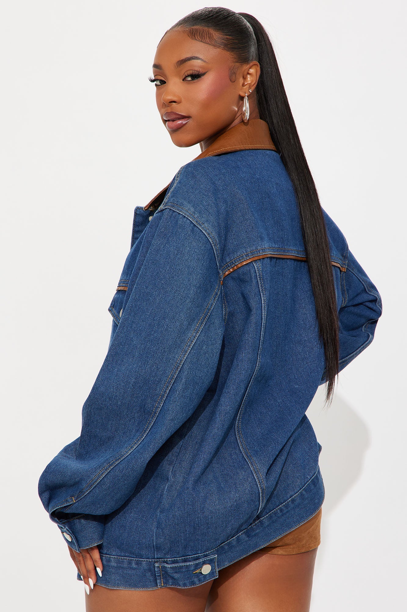 Everyday Oversized Denim Barn Jacket - Dark Wash