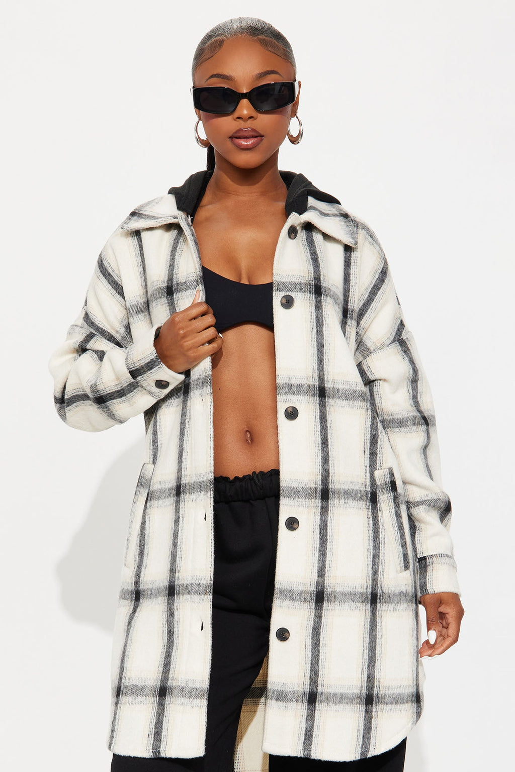 Cabin Trip Plaid Shacket - Cream/combo