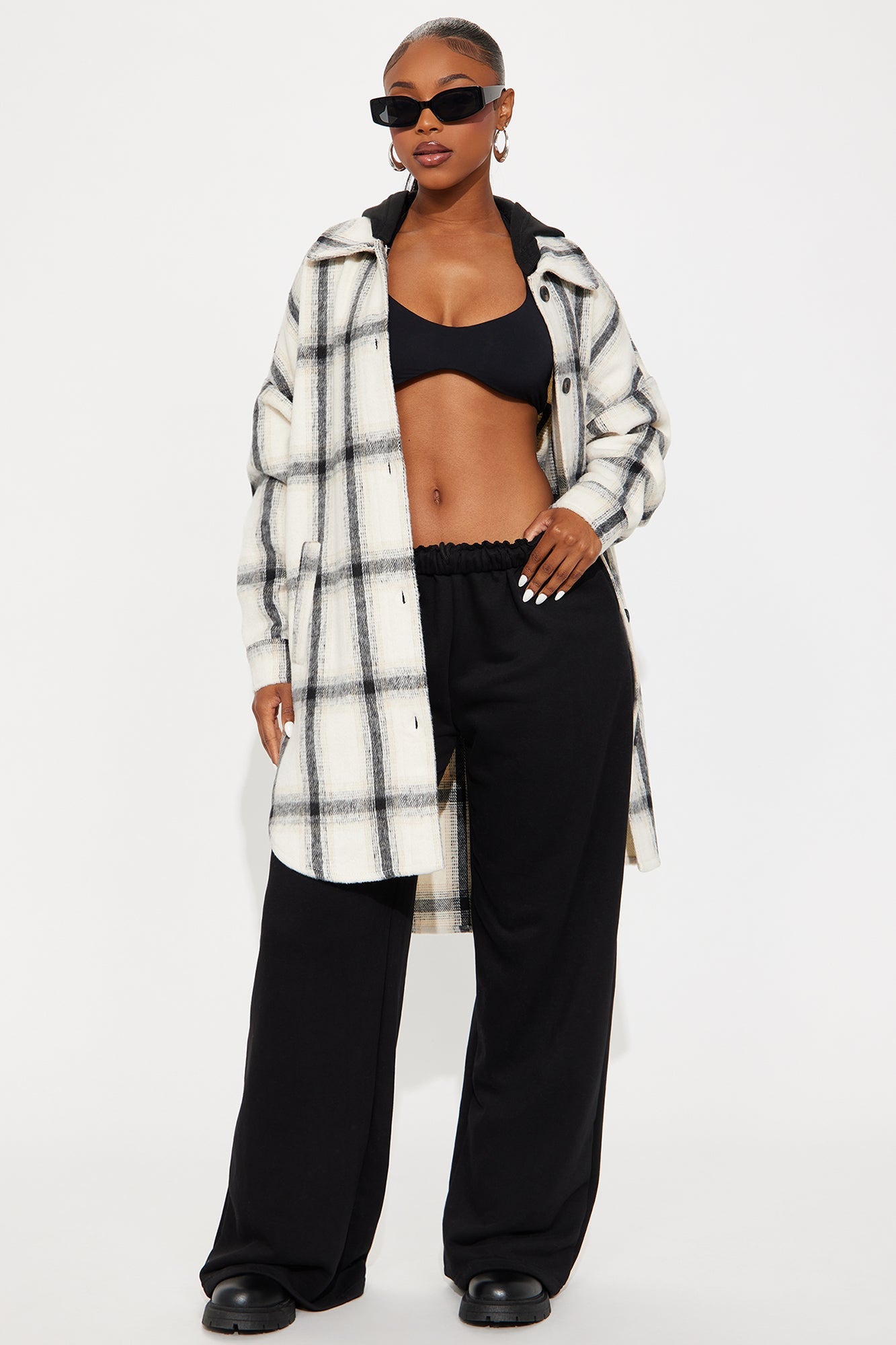 Cabin Trip Plaid Shacket - Cream/combo