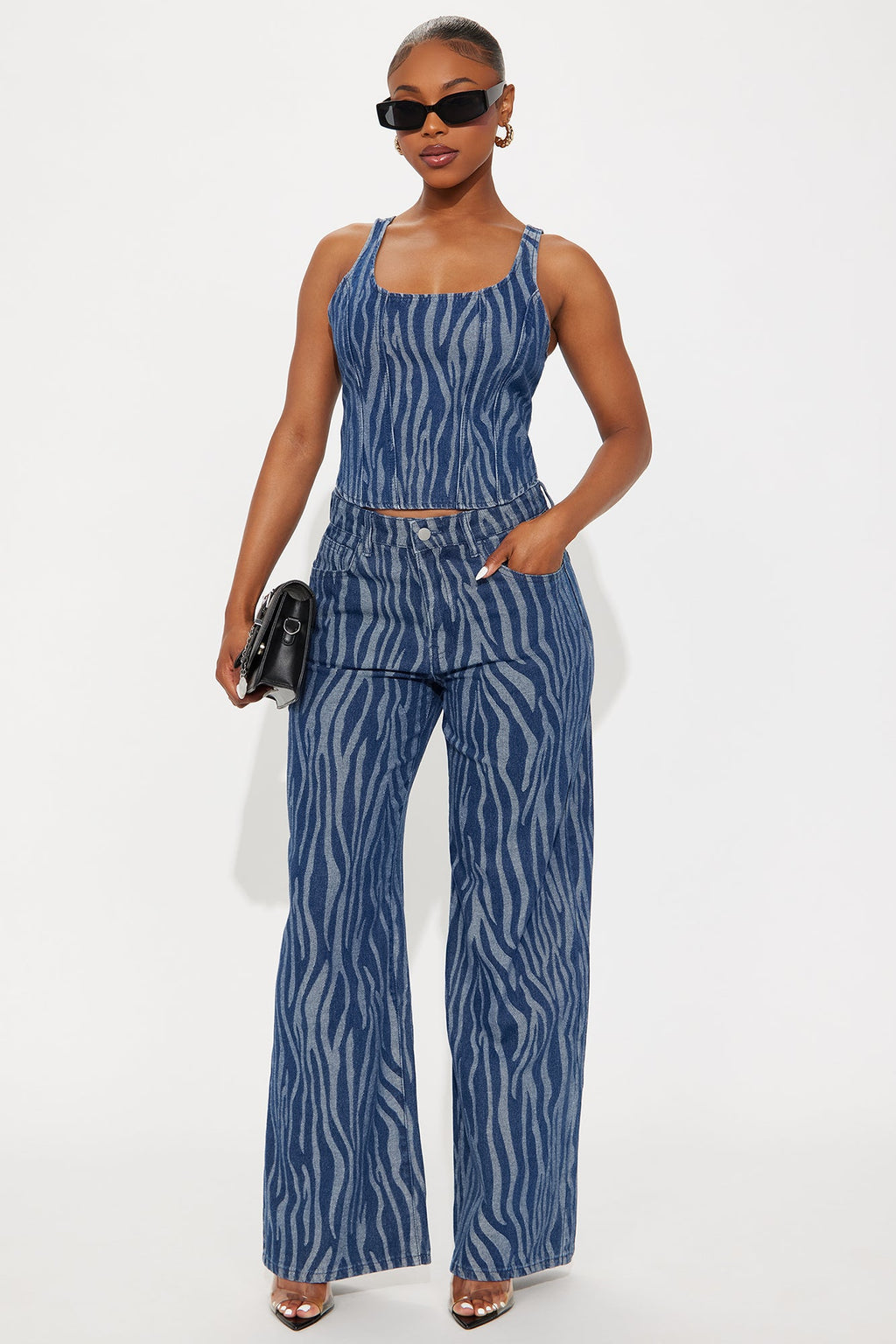 Kasey Denim Pant Set - Medium Wash