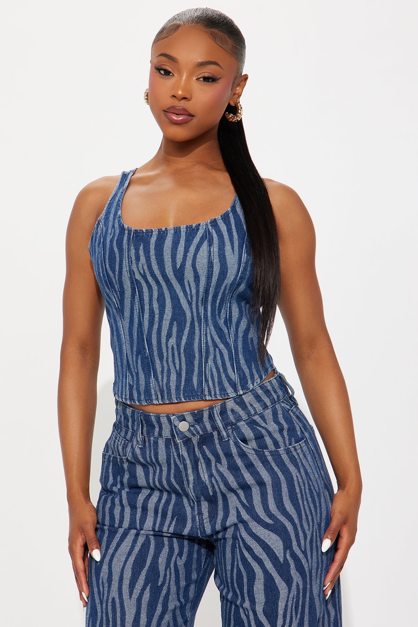 Kasey Denim Pant Set - Medium Wash