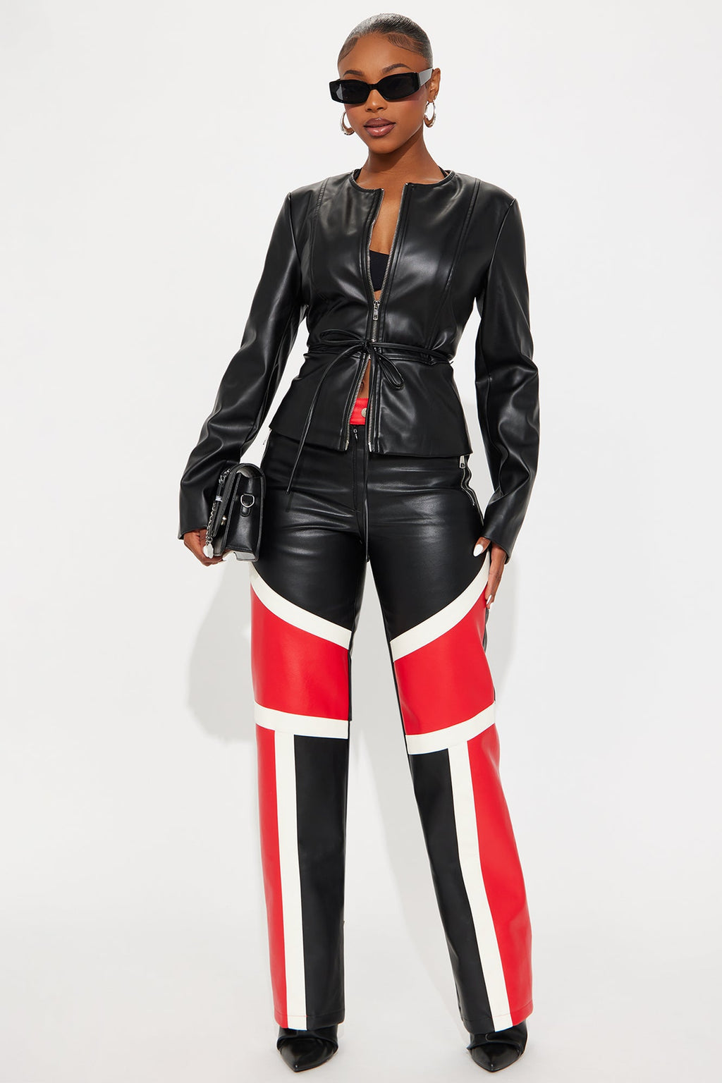 Too Fierce Faux Leather Peplum Jacket - Black