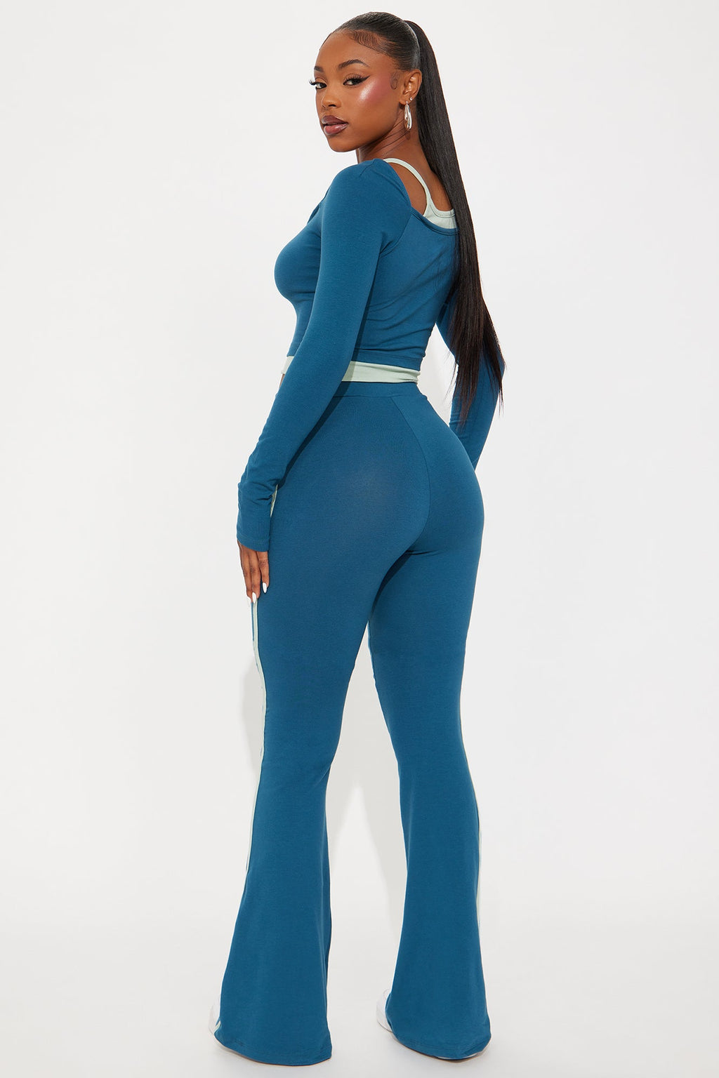 Double Up Pant Set - Teal/combo