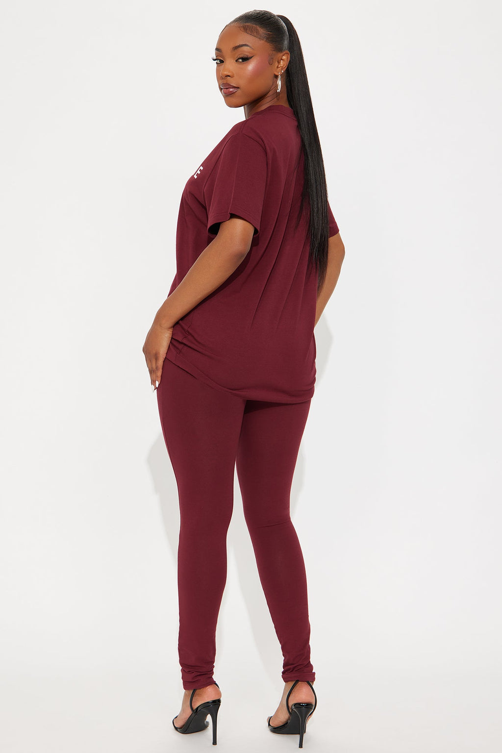 C'est La Vie Legging Set - Burgundy