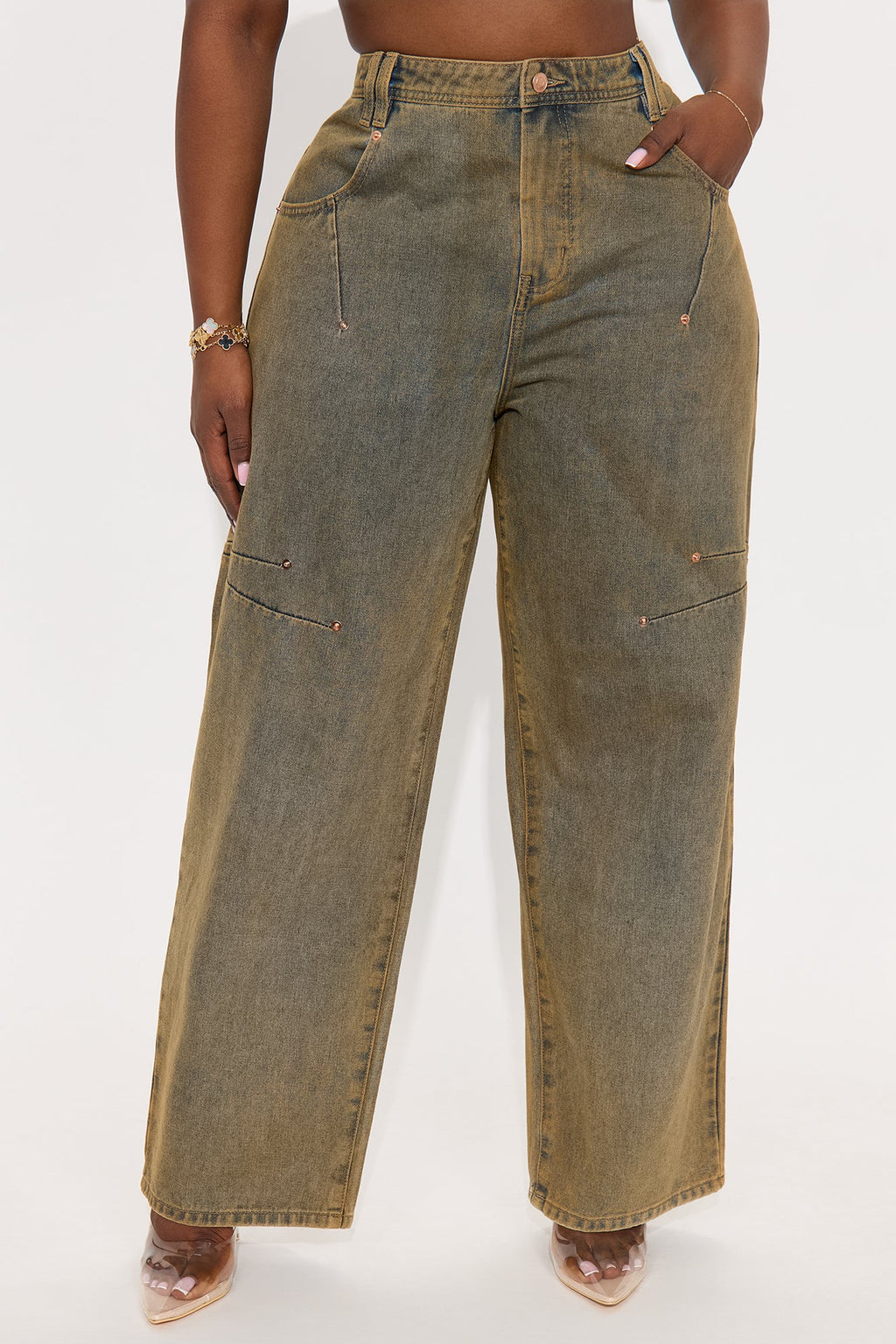 Spill The Tea Washed Straight Leg Jeans - Vintage Wash