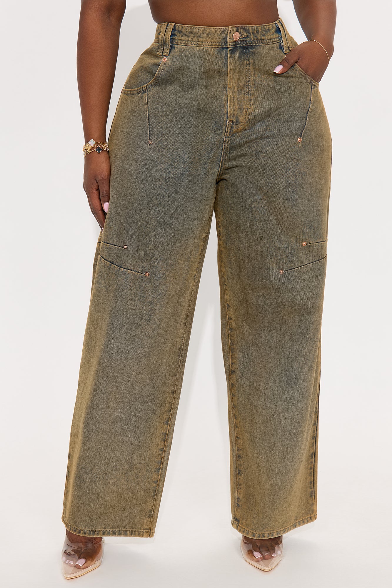 Spill The Tea Washed Straight Leg Jeans - Vintage Wash