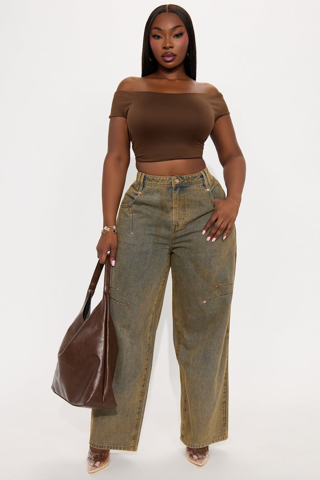 Spill The Tea Washed Straight Leg Jeans - Vintage Wash