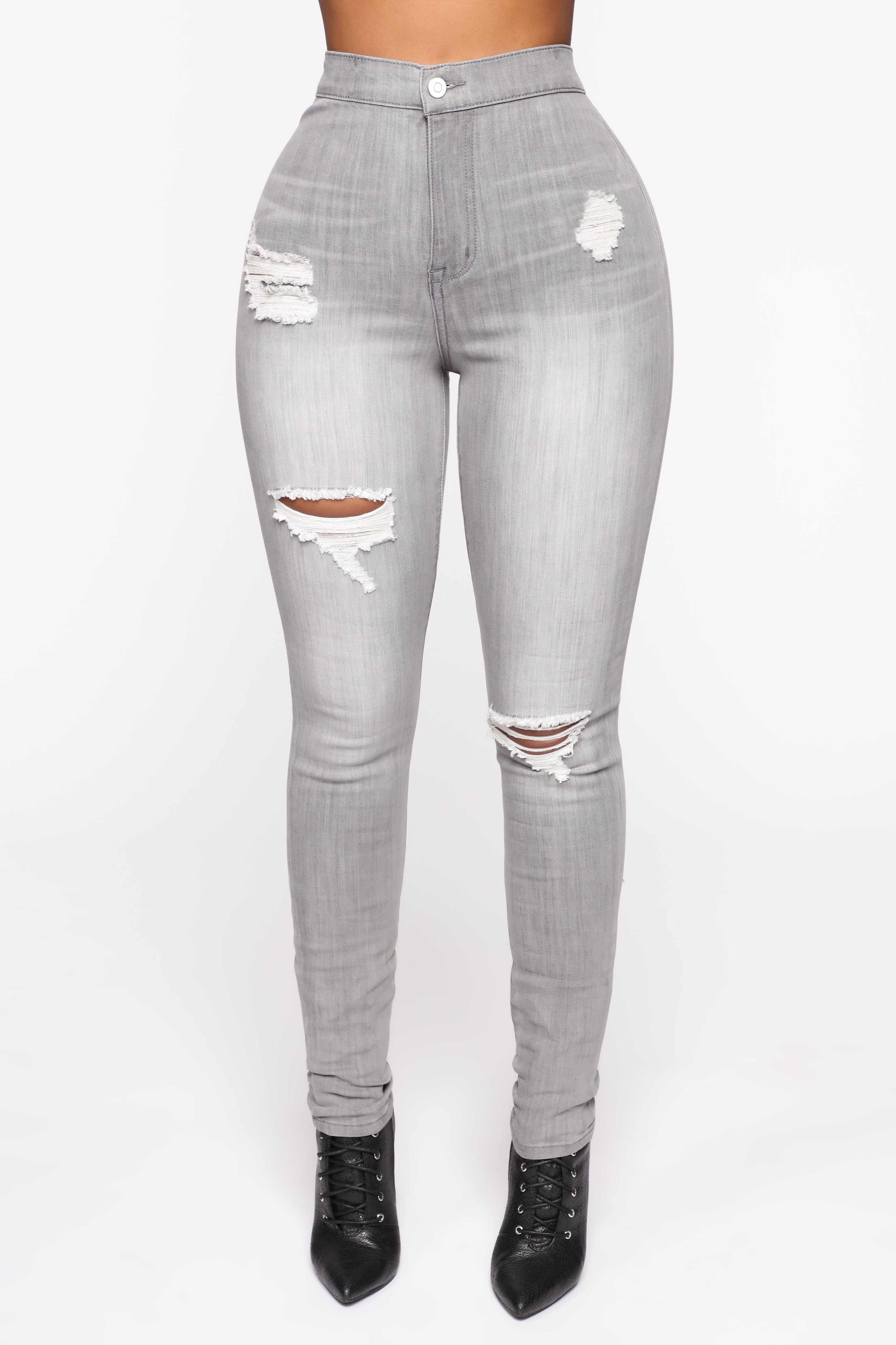 In The Night High Rise Skinny Jeans - Grey