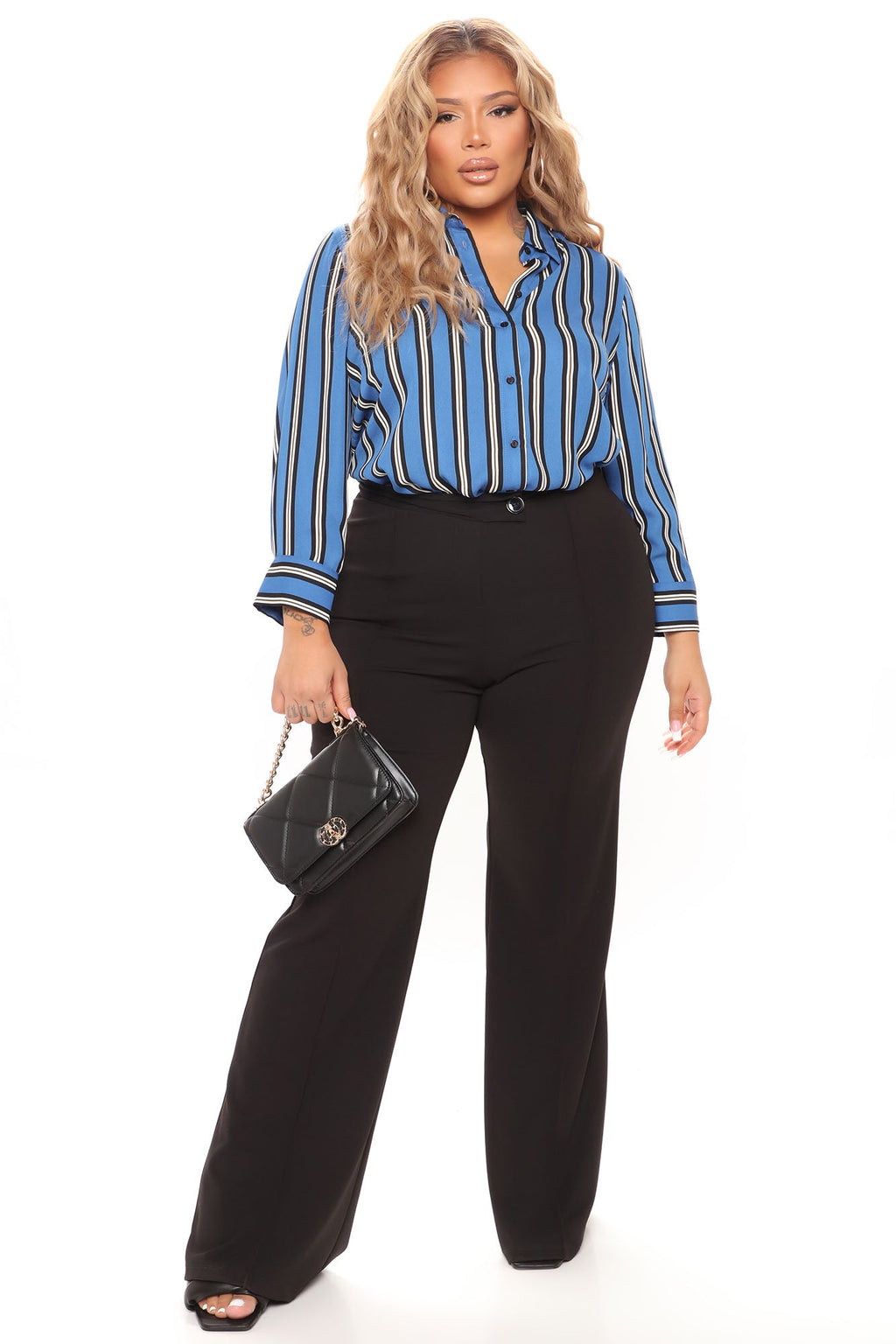 Stripes On Stripes Button Down Shirt - Blue